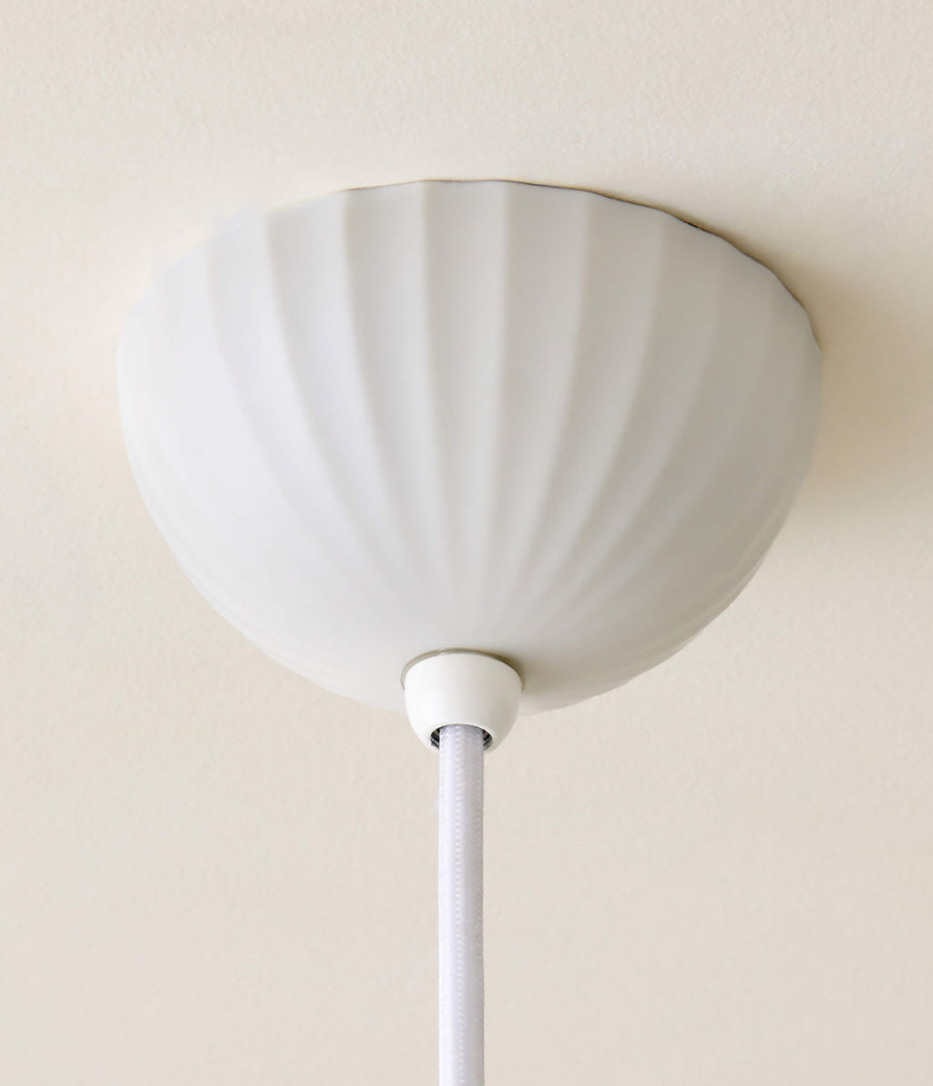 THE ONE × Jeanne — Fluted White Porcelain Dome Pendant Light