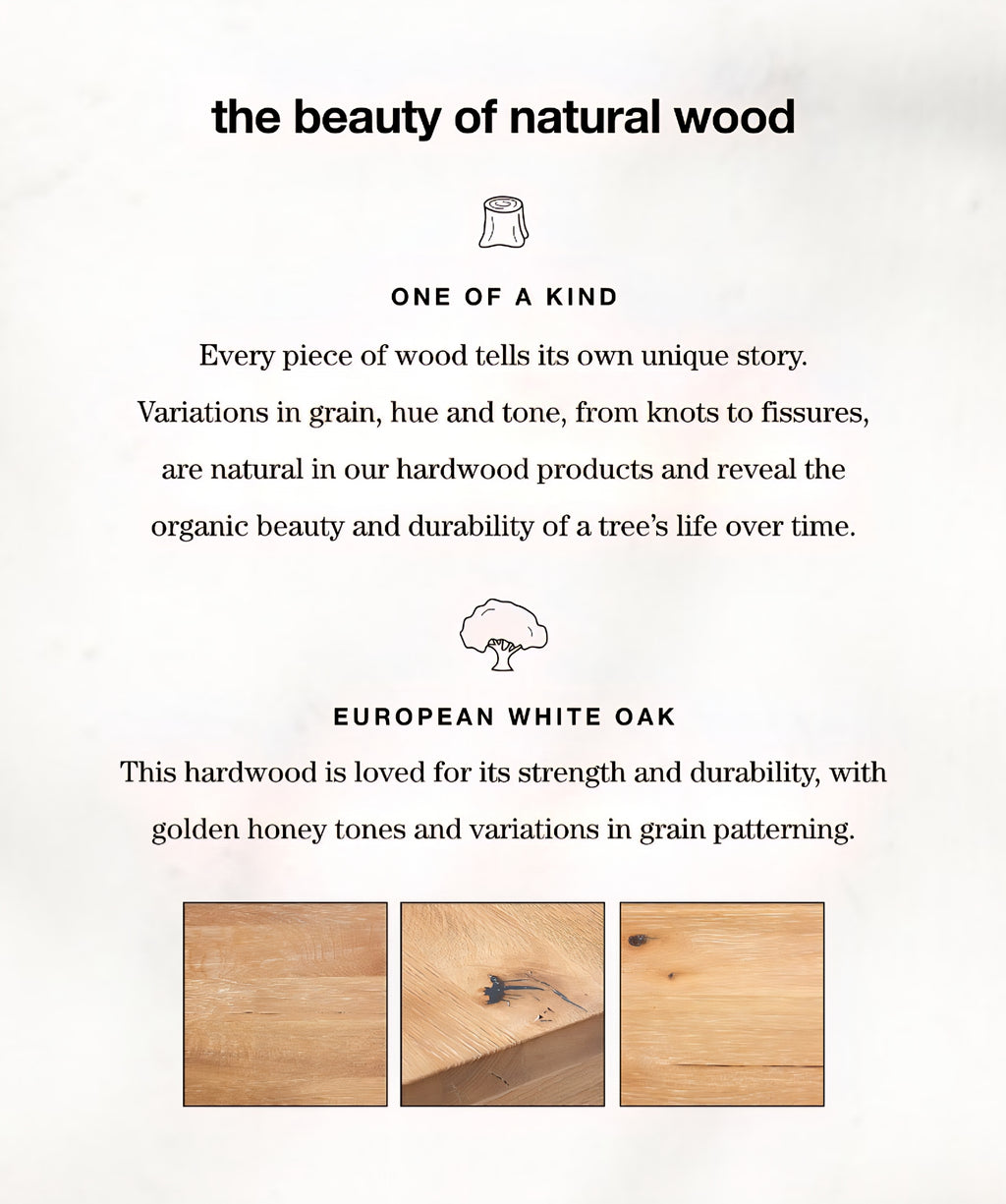 THE ONE × Terra — Natural Oak Wood Desk with Power Outlets (54")