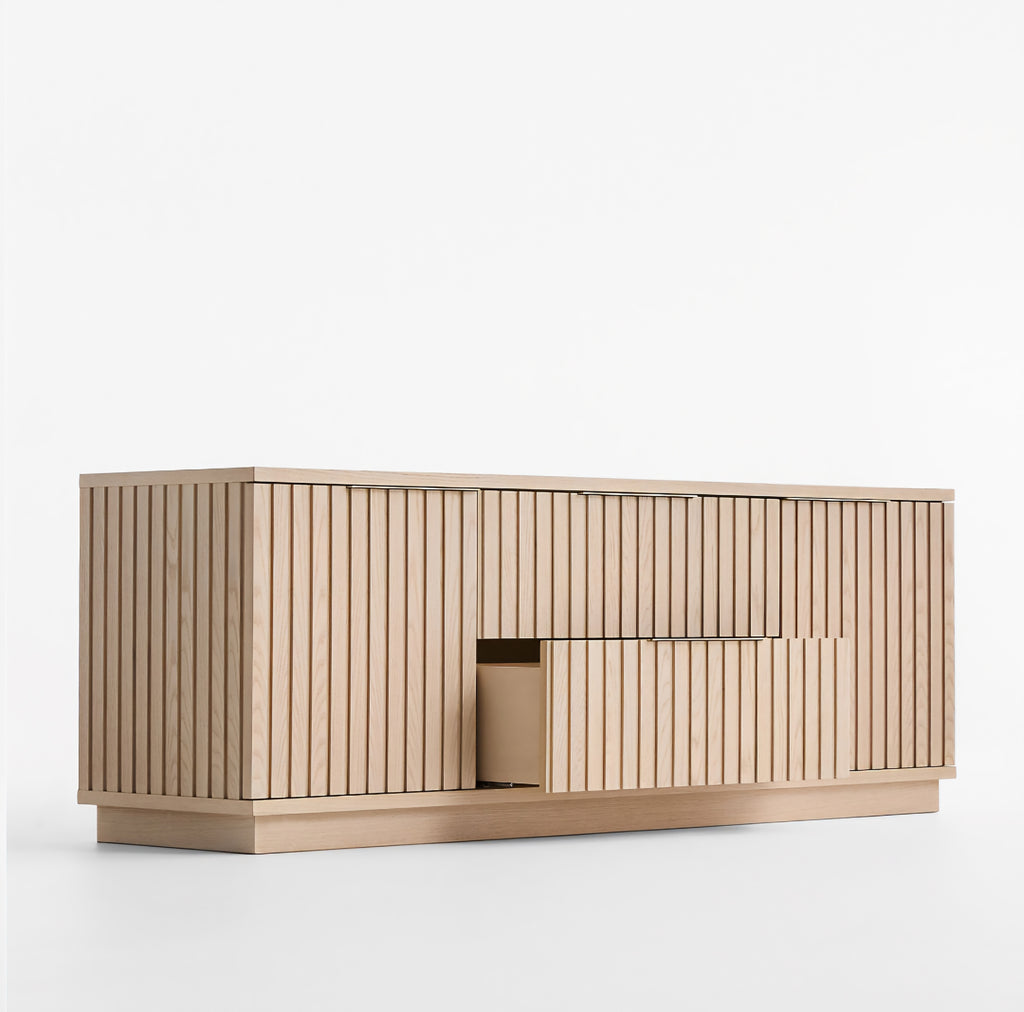 THE ONE × Batten-White Oak Storage Media Console (72")