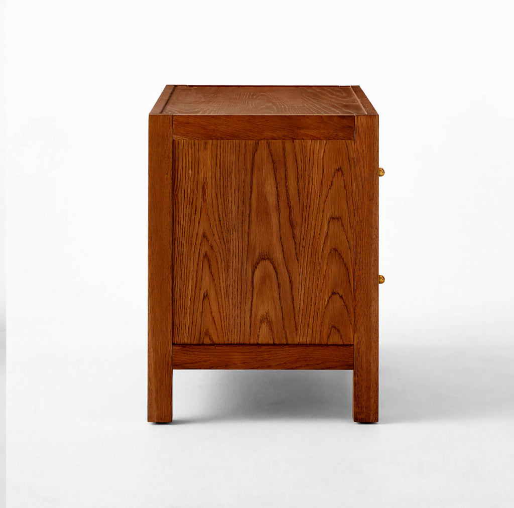 THE ONE × Layton — White Oak and Shagreen 2-Drawer Nightstand