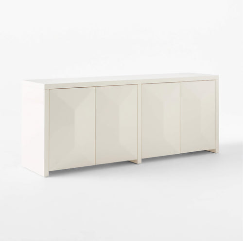 THE ONE × Cairo — Warmweißes, hochglänzend lackiertes Sideboard