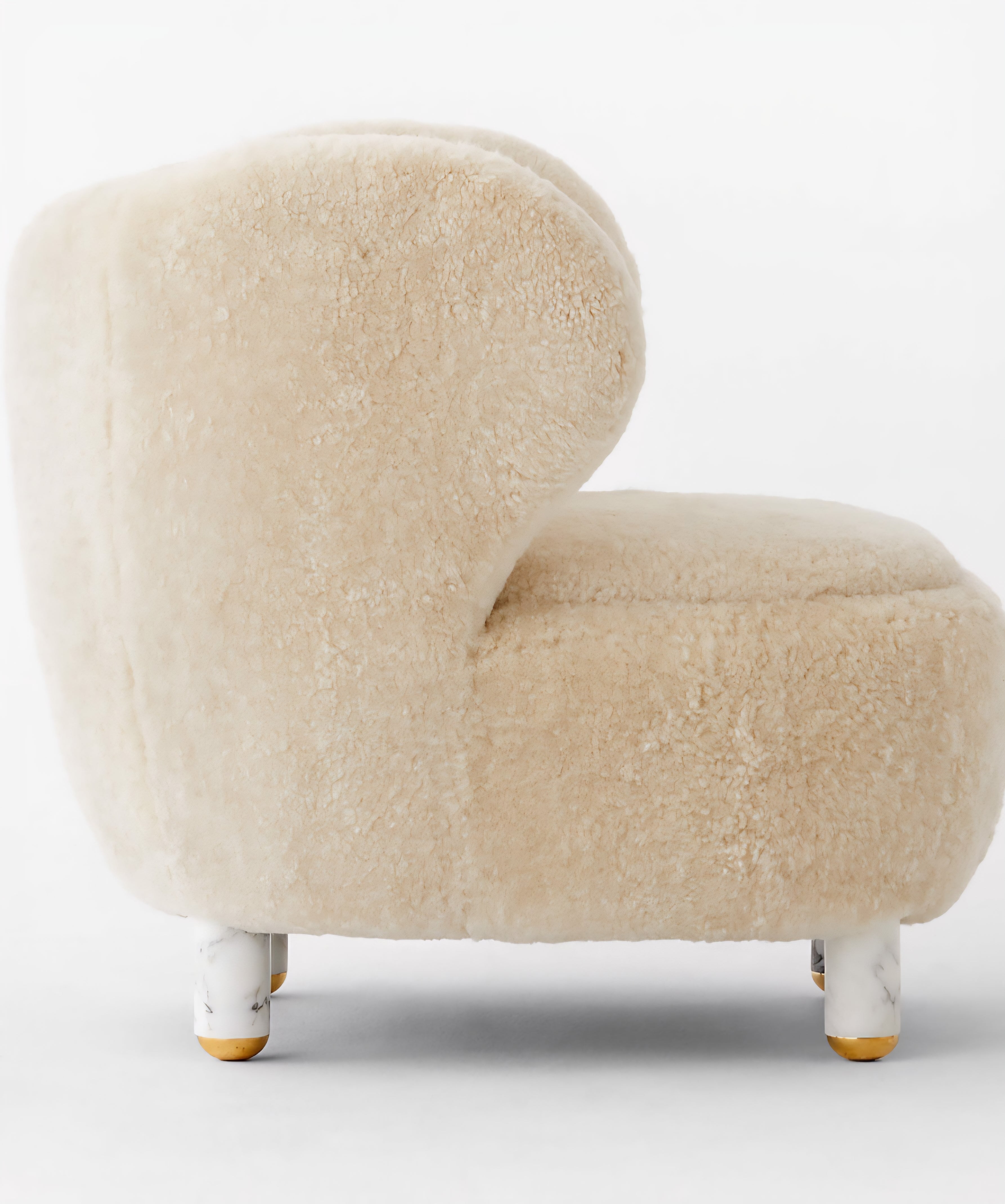 THE ONE × Nadine — Shearling Accent Chair with Marble Legs