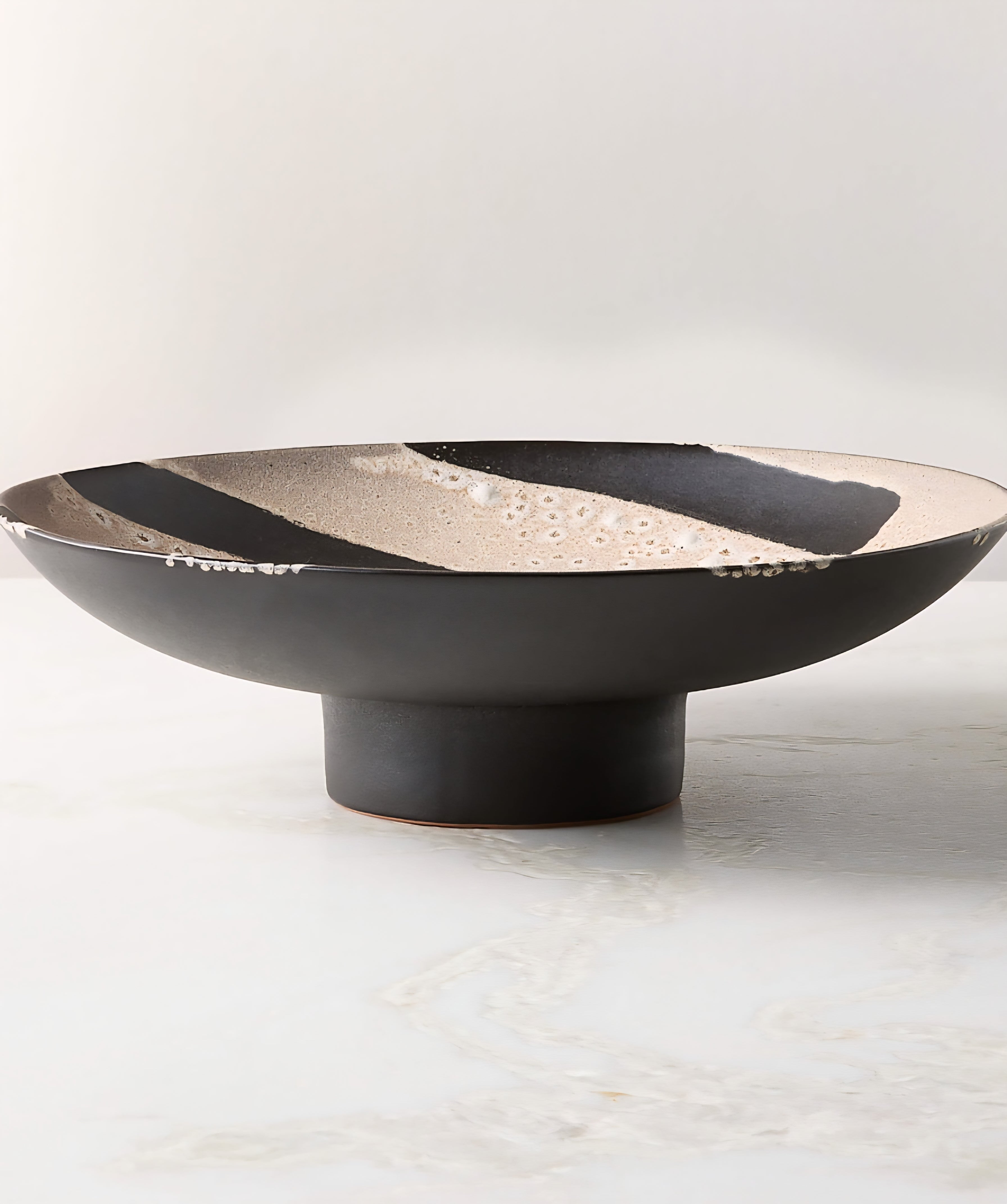 THE ONE × Adler — Black Ceramic Pedestal Serving Bowl