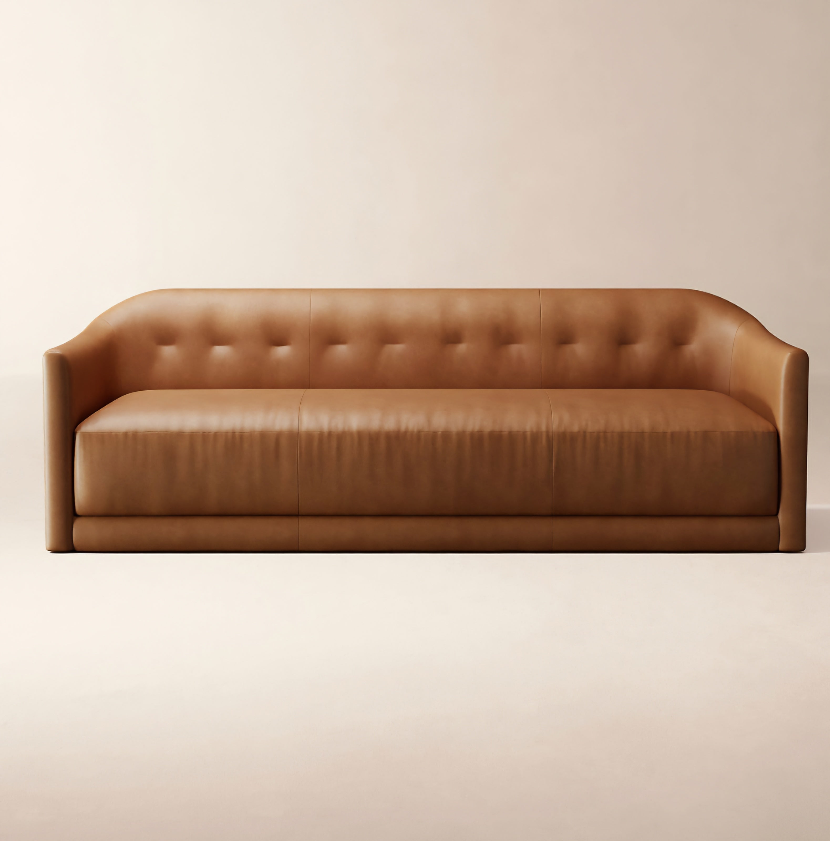 THE ONE × Lincoln — Curved Leather Sofa