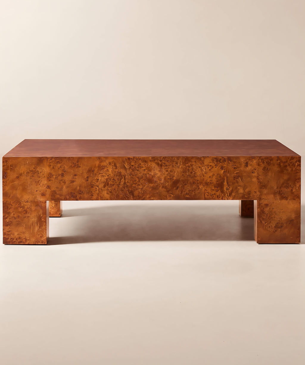 THE ONE × Scatola — Brown Burl Wood Coffee Table
