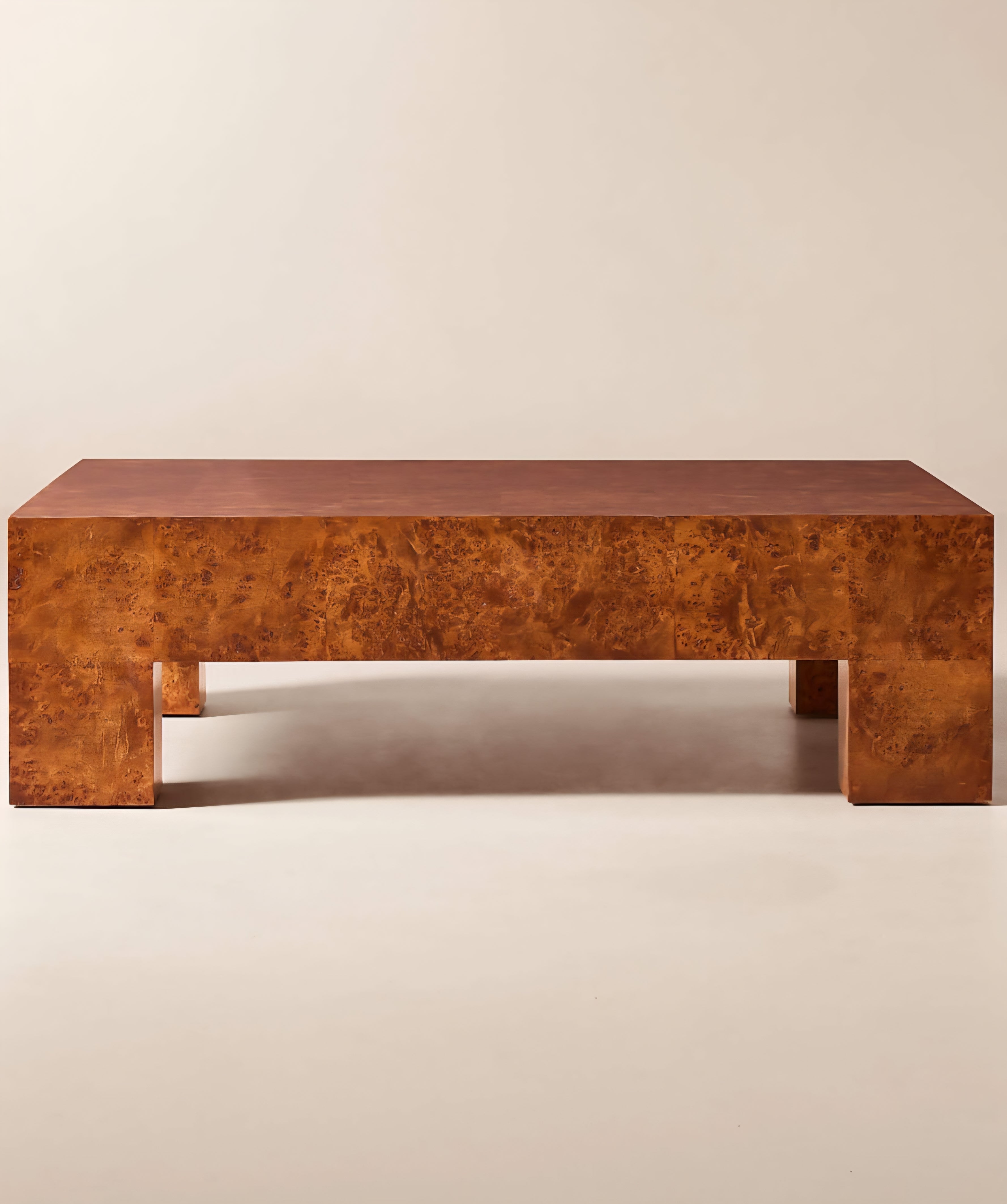 THE ONE × Scatola — Brown Burl Wood Coffee Table