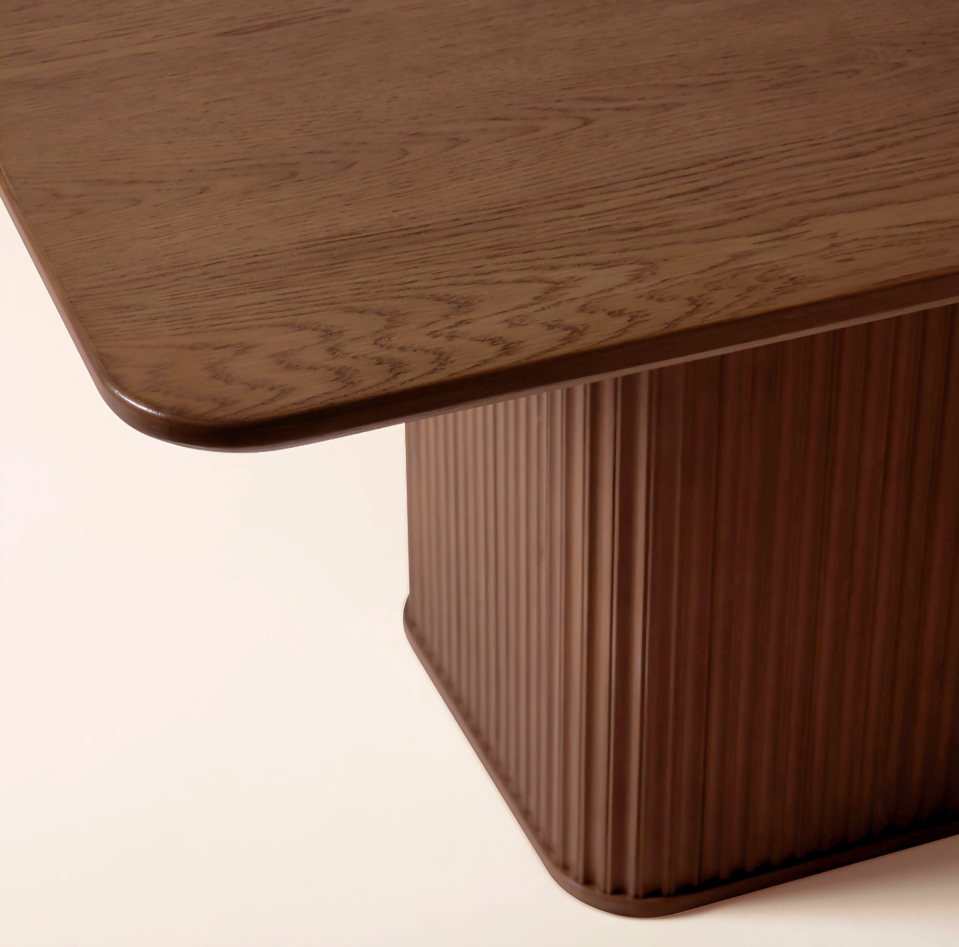 THE ONE × Davison — 55" Round Fluted Dark Oak Dining Table