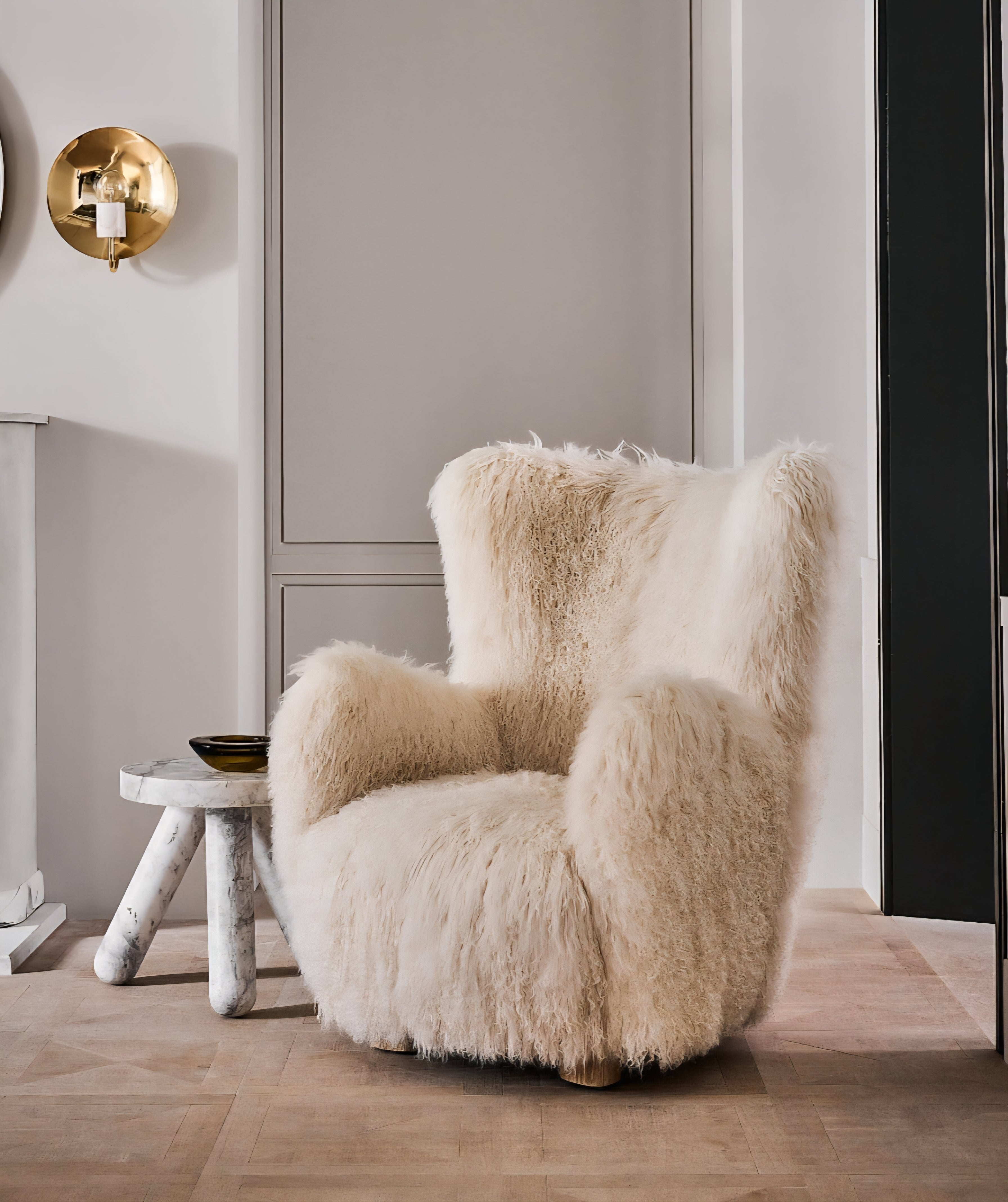 THE ONE × Mongolian Sheepskin Accent Chair