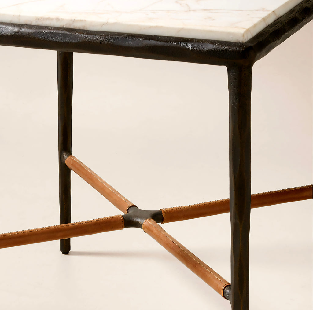 THE ONE × Kingsley — White Marble and Cast Metal Side Table