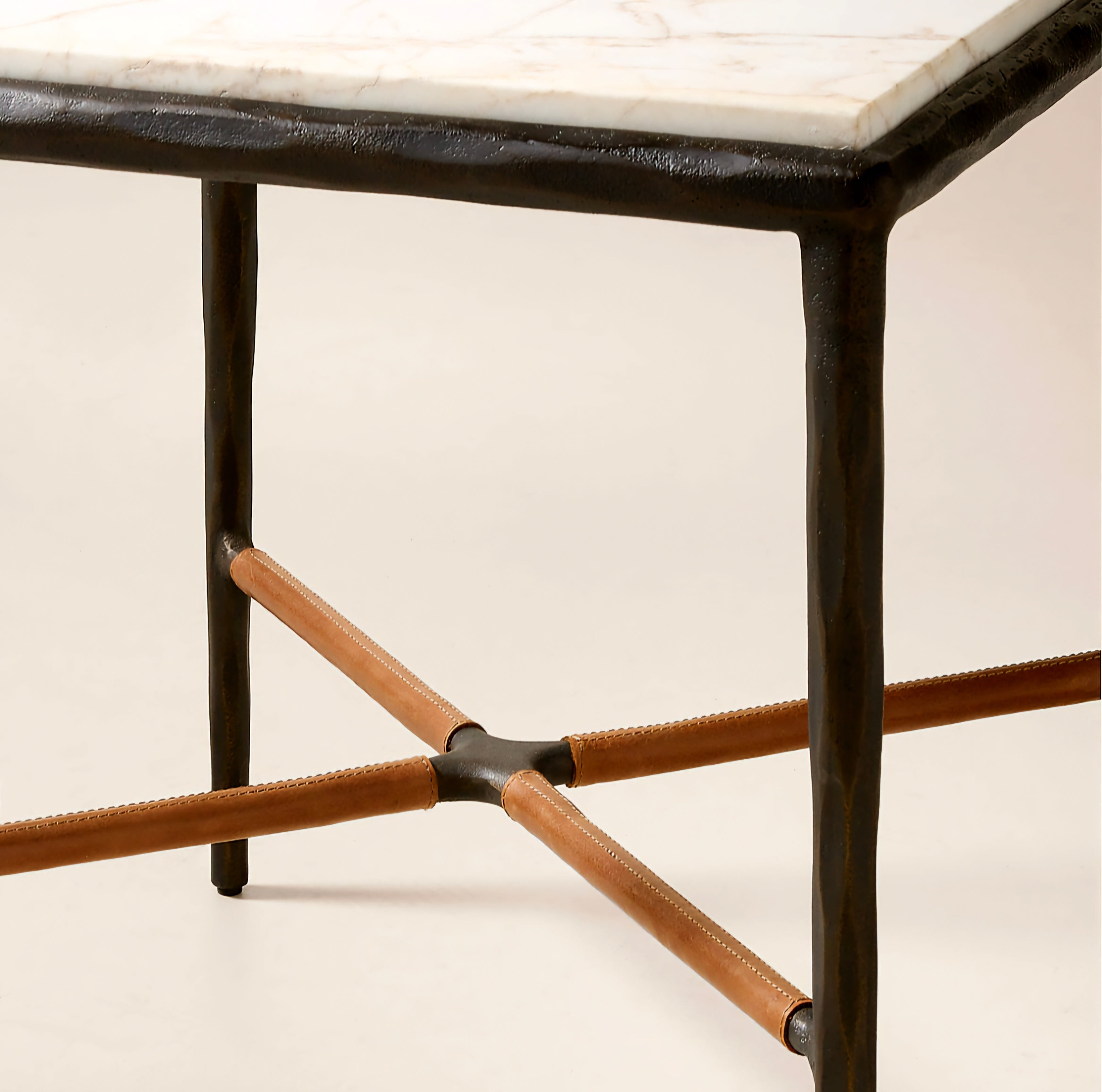 THE ONE × Kingsley — White Marble and Cast Metal Side Table