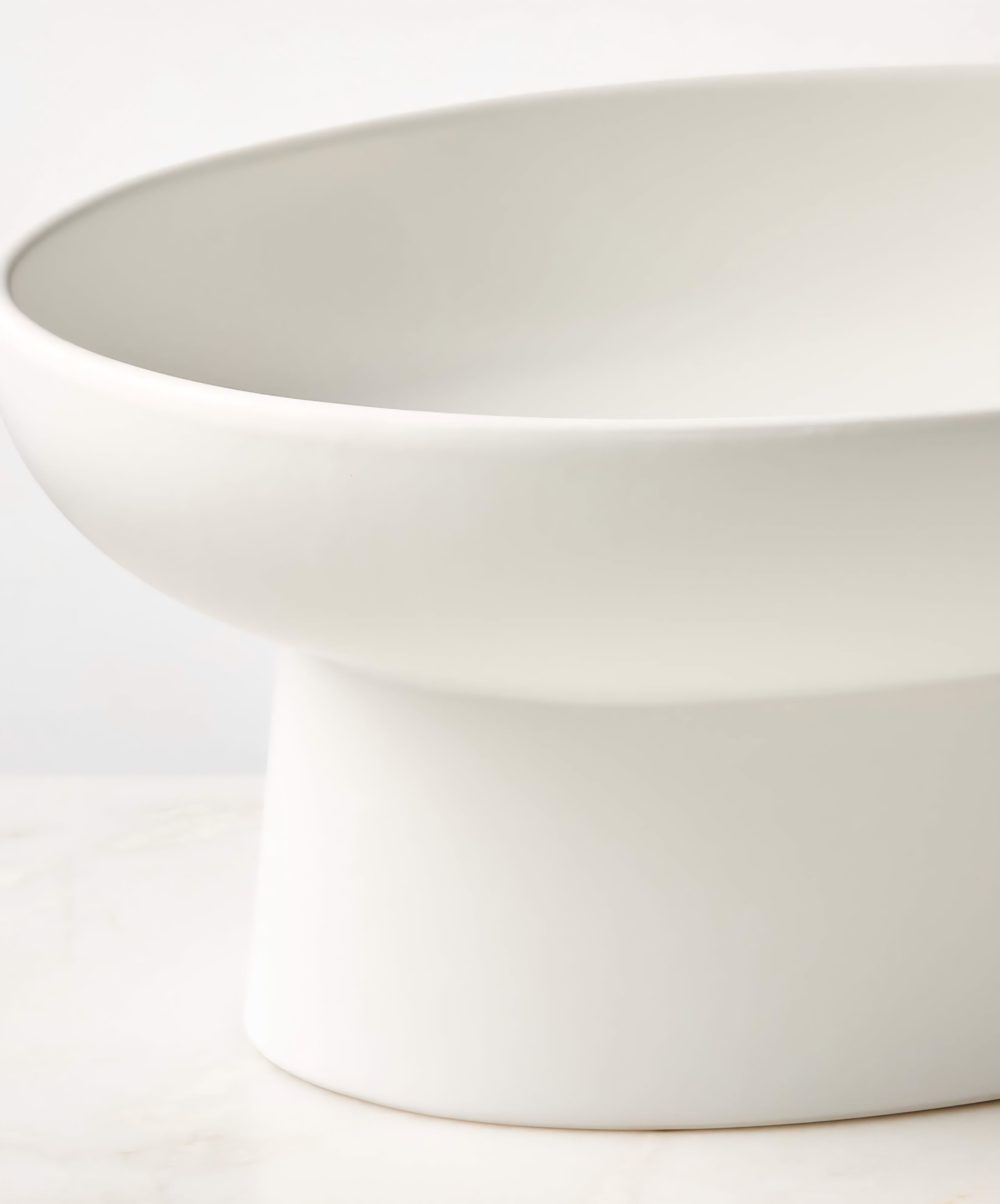 THE ONE × Mori — Matte White Pedestal Serving Bowl