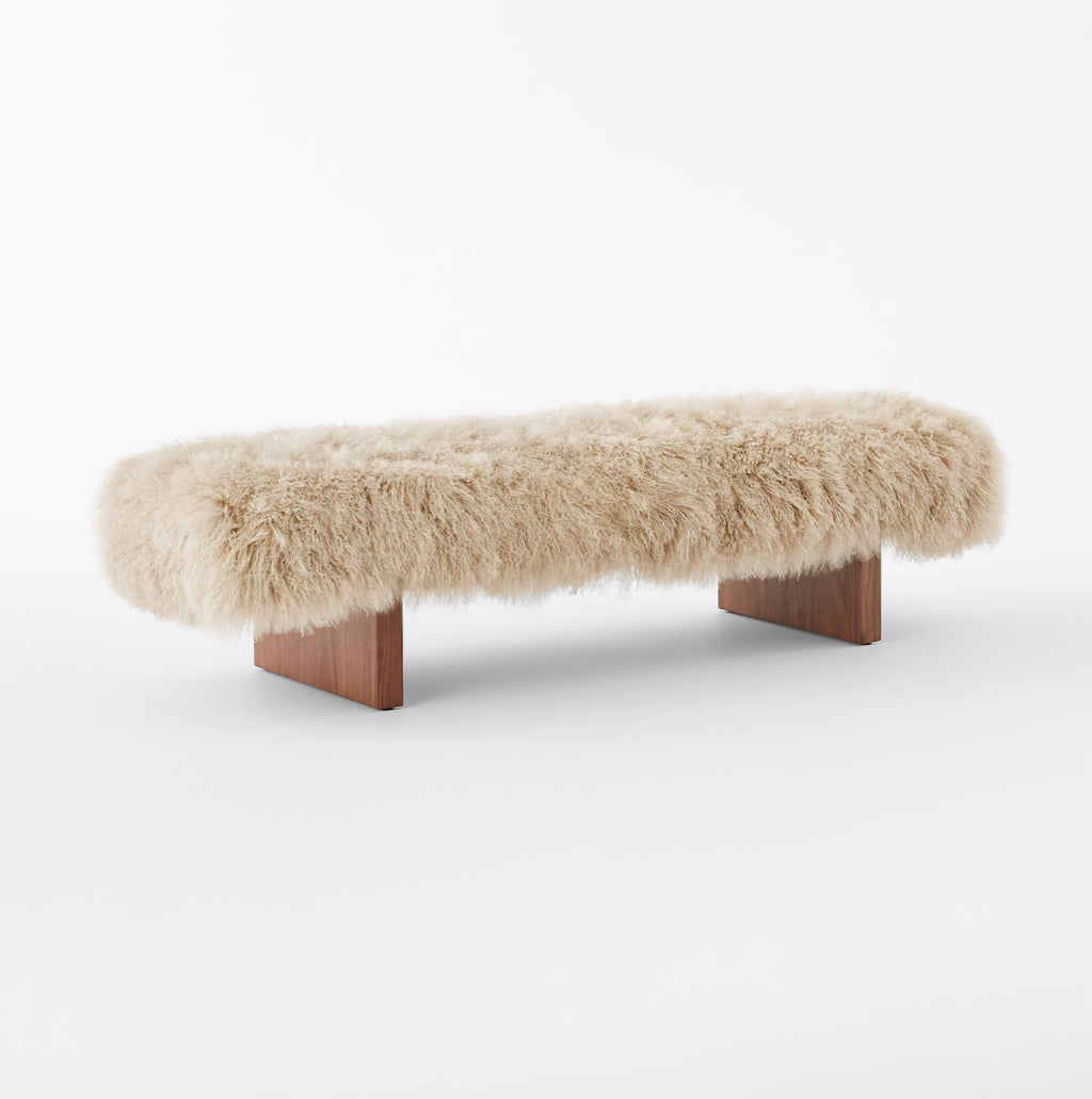 THE ONE × Socca — Sheepskin Upholstered Bench