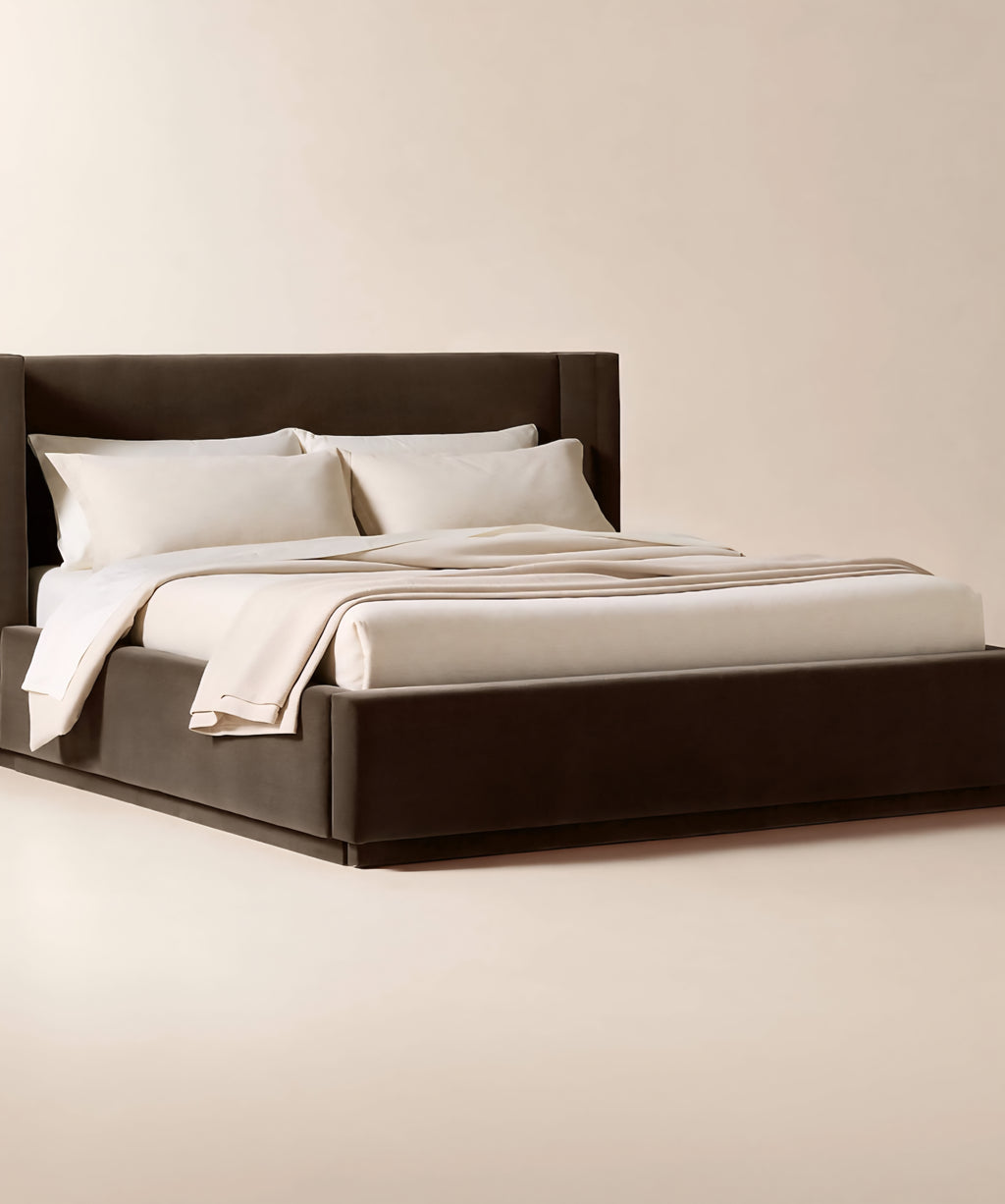 THE ONE × Russell — Velvet Upholstered Queen Storage Bed