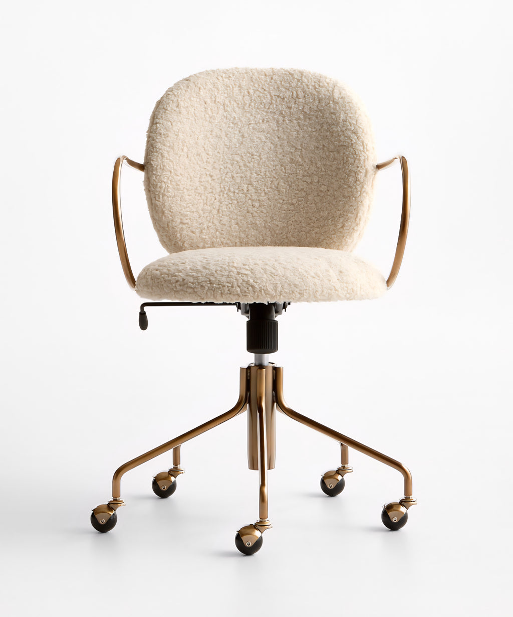 THE ONE × Luna — Ivory Boucle Upholstered Office Chair