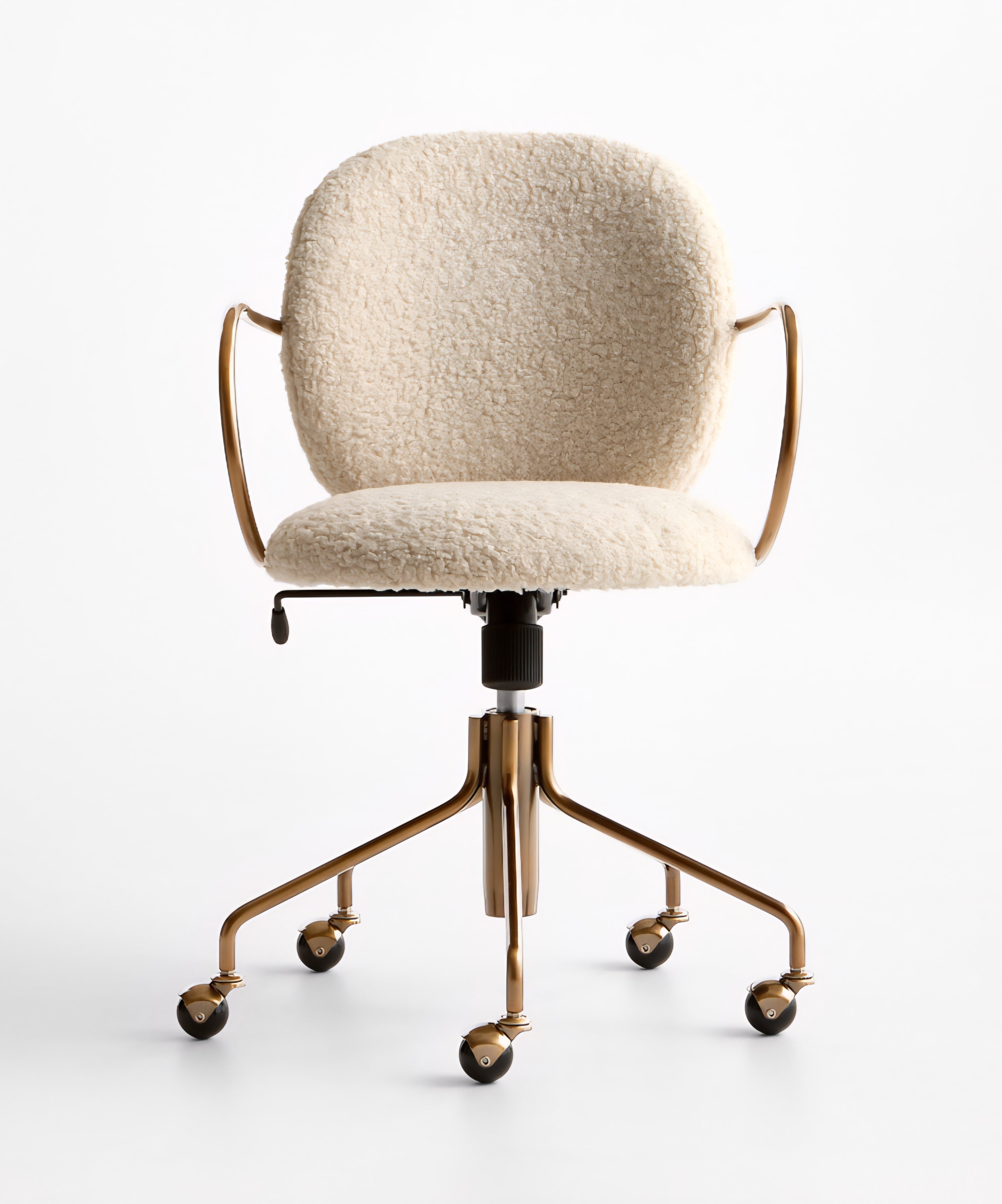 THE ONE × Luna — Ivory Boucle Upholstered Office Chair