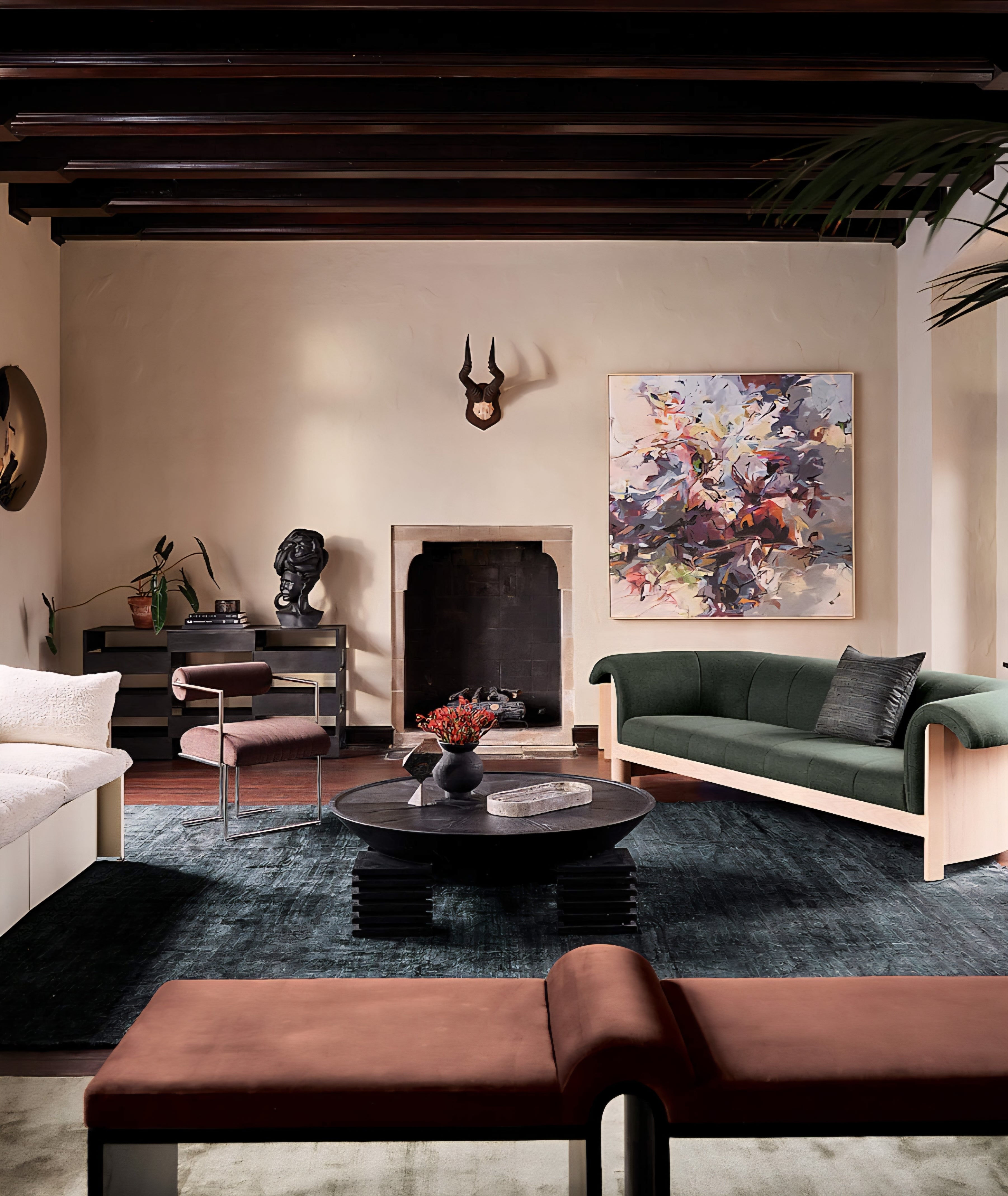 THE ONE × Arc — Faux Mohair/Velvet Bench