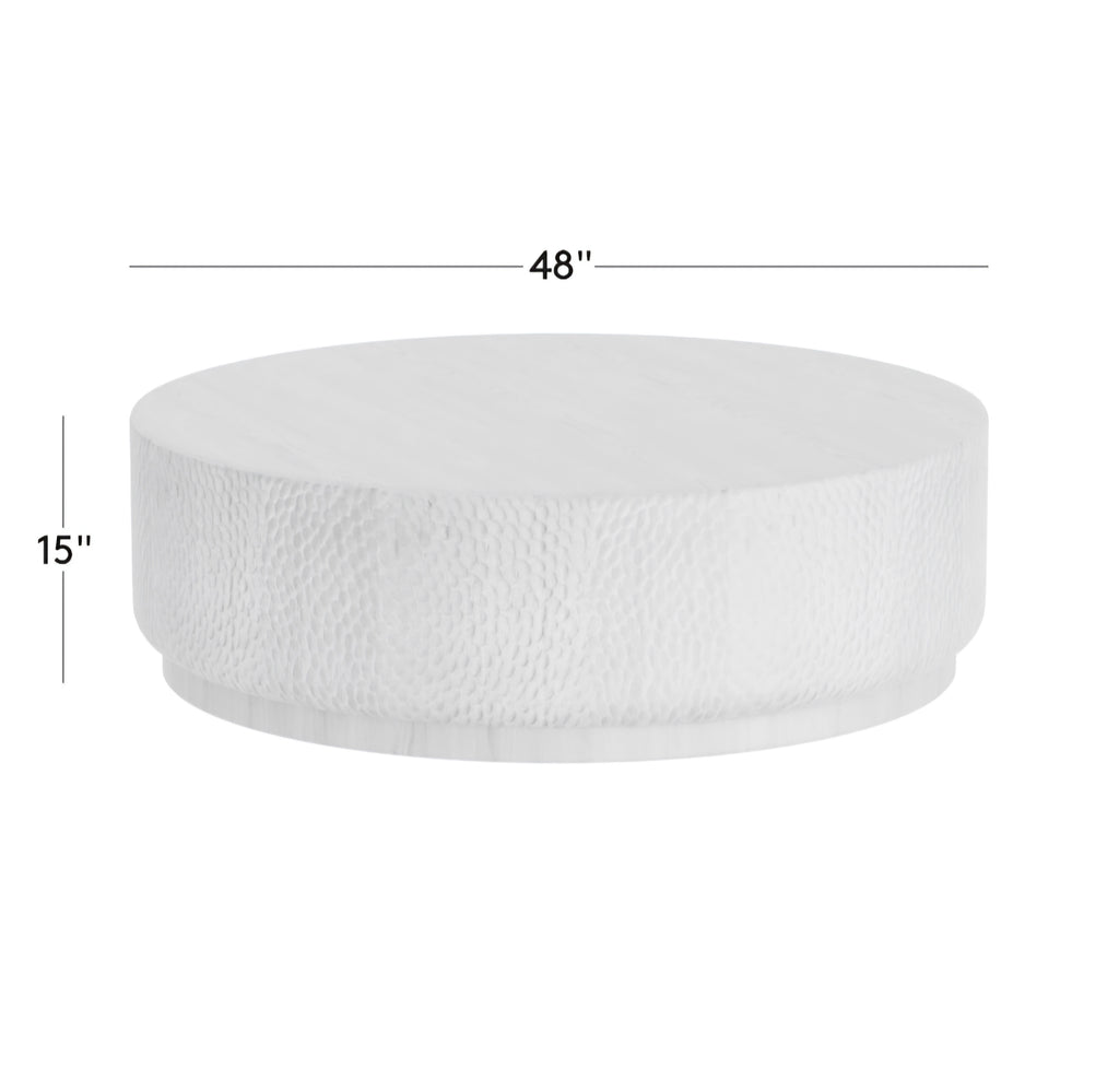 THE ONE × Hawk — Round Carved White Oak Coffee Table