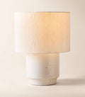 THE ONE × Rosalind — White Ceramic Reactive Glaze Table Lamp with Silk Shade