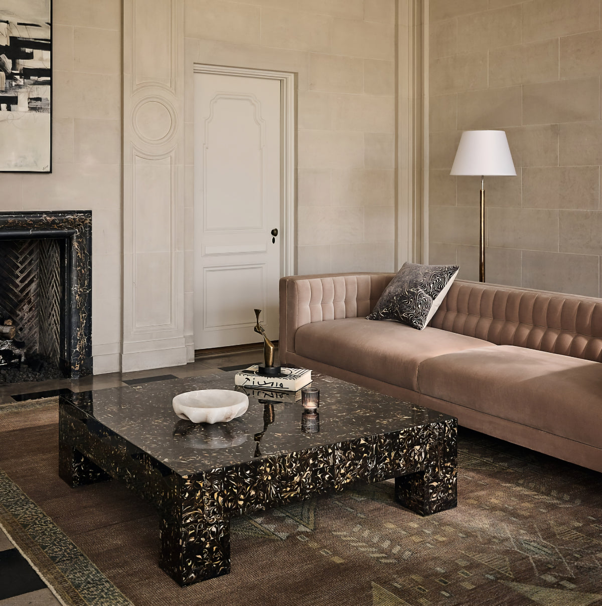 THE ONE × Ambroise — Light Taupe Velvet Sofa