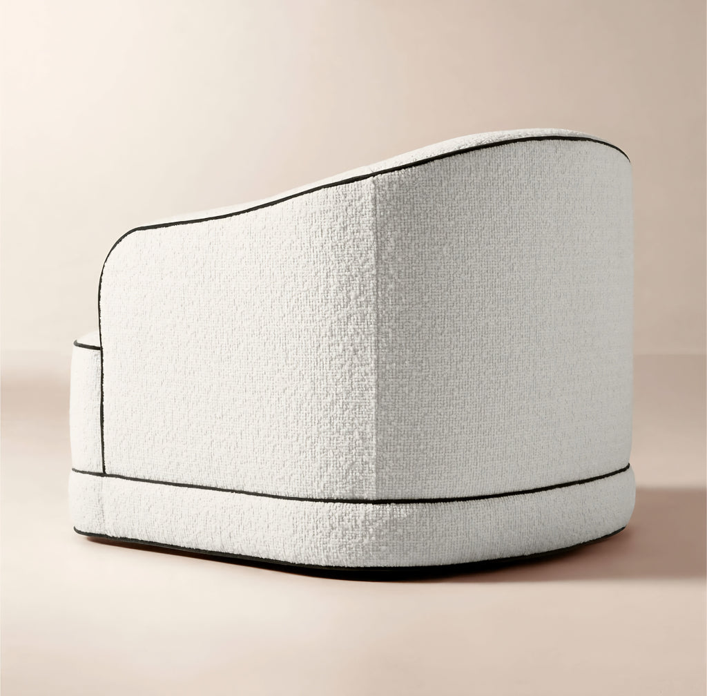THE ONE × Mylene — Ivory Boucle Swivel Chair