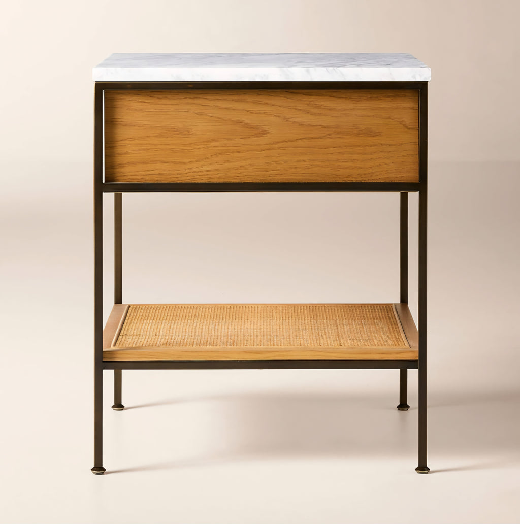 THE ONE × Connoisseur — Light Oak Nightstand with Marble Top