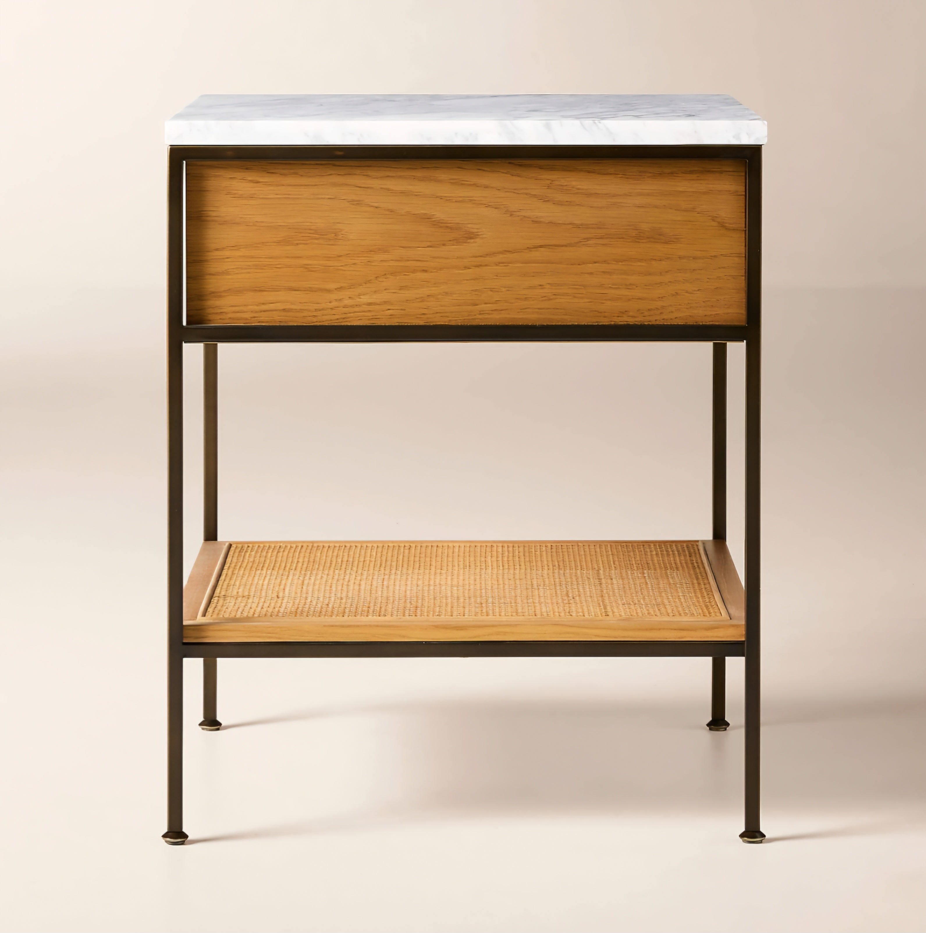 THE ONE × Connoisseur — Light Oak Nightstand with Marble Top