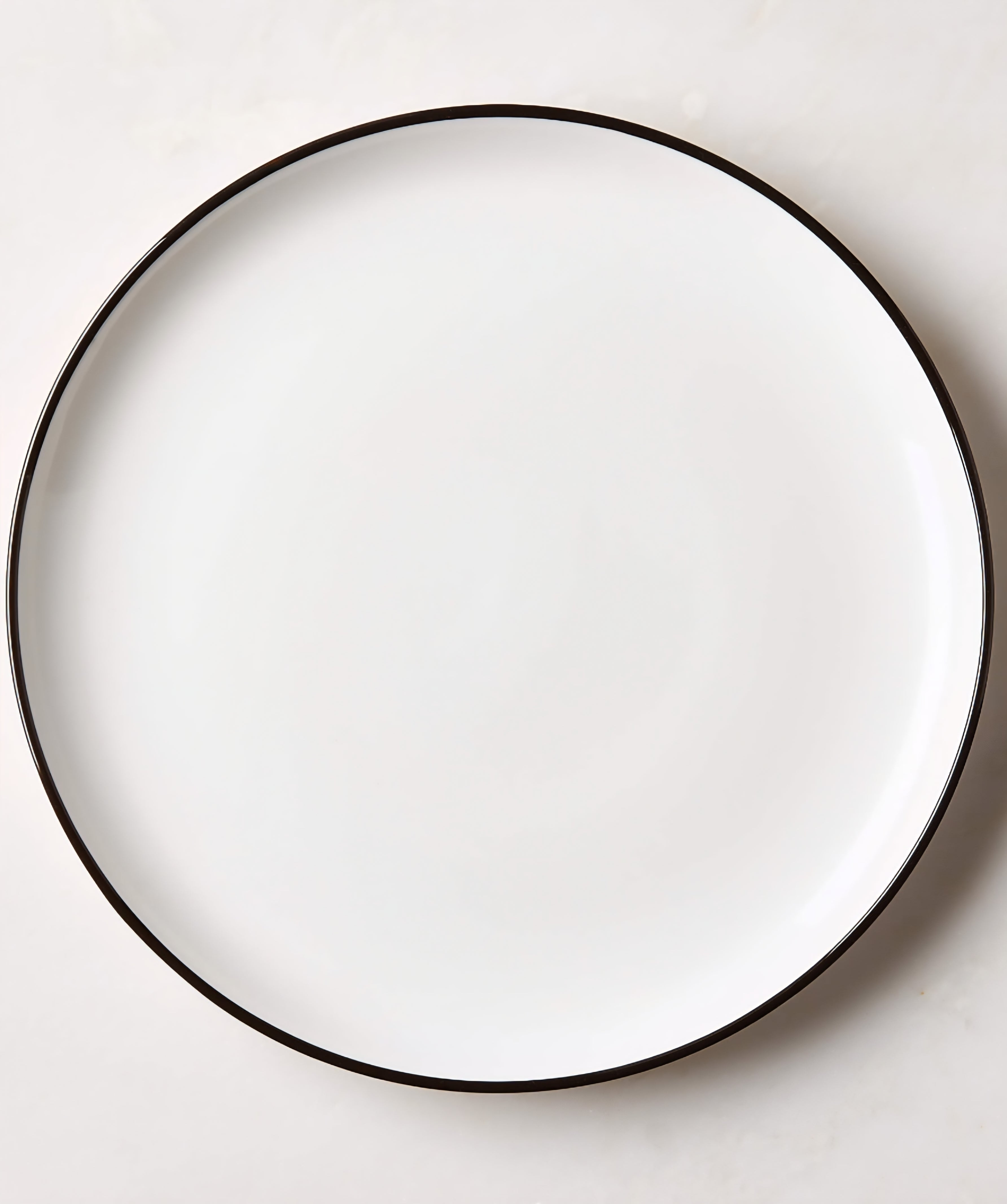THE ONE × Contact — White Ceramic Dinner Plates with Black Rim