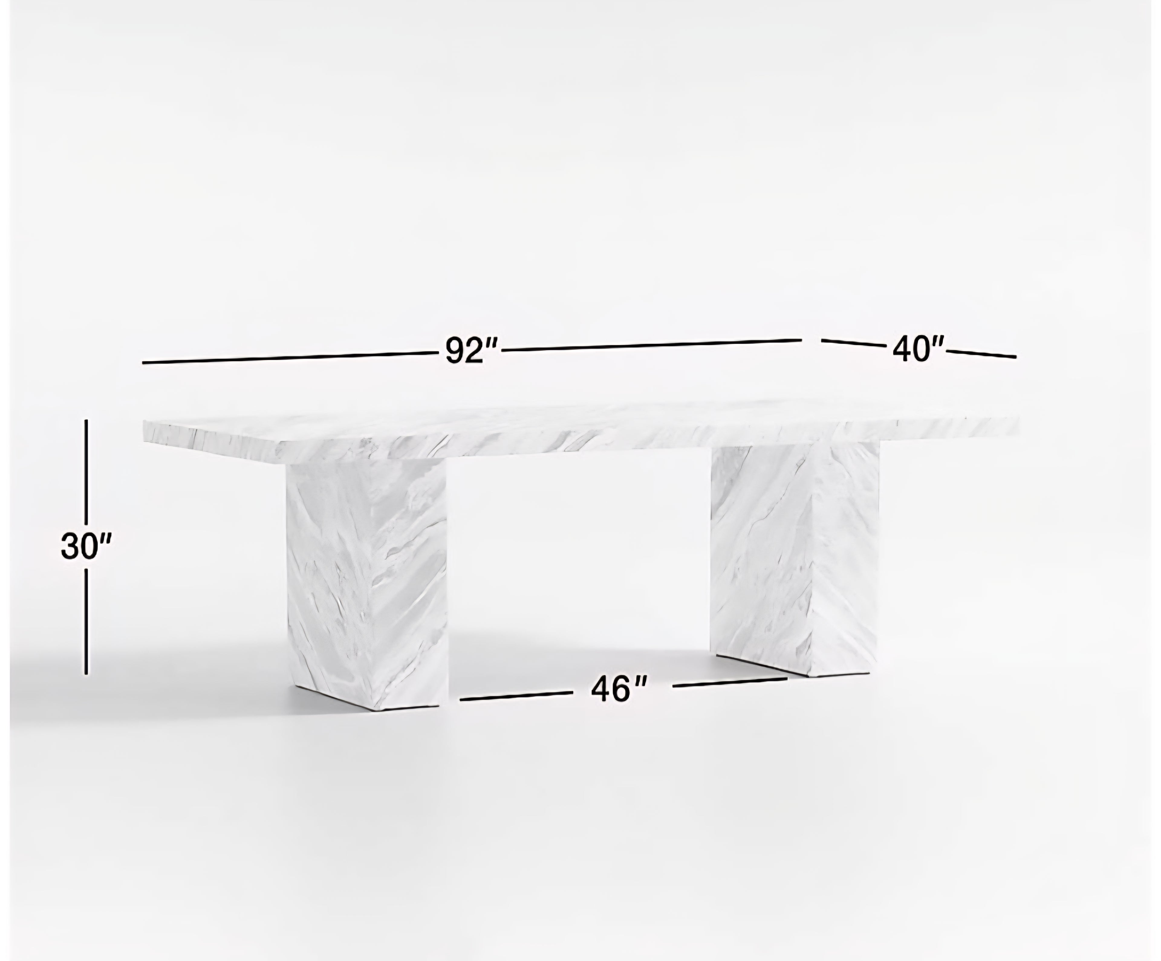 THE ONE × Gustav — 92" Marble Dining Table