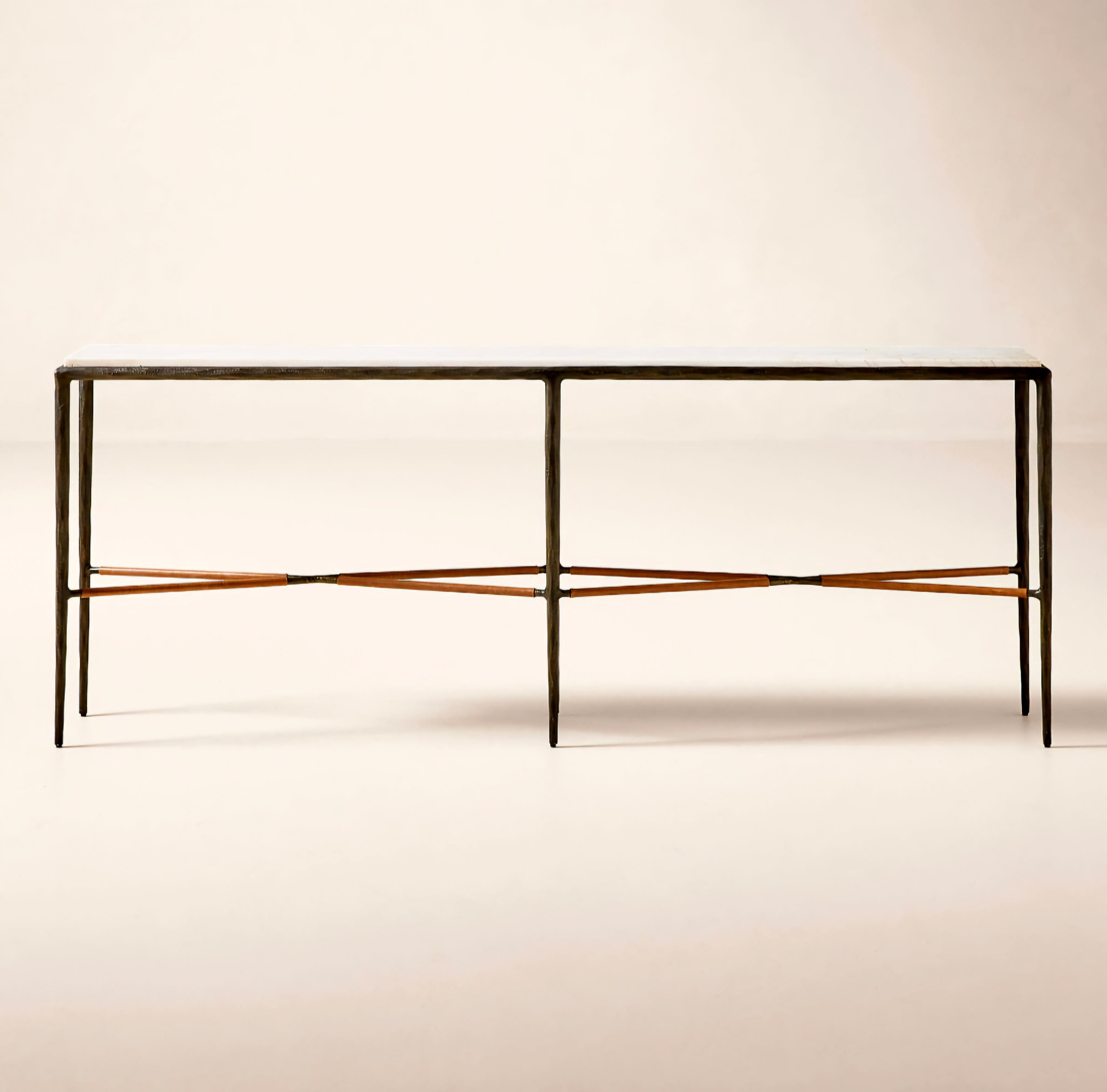THE ONE × Kingsley — White Marble and Cast Metal Console Table