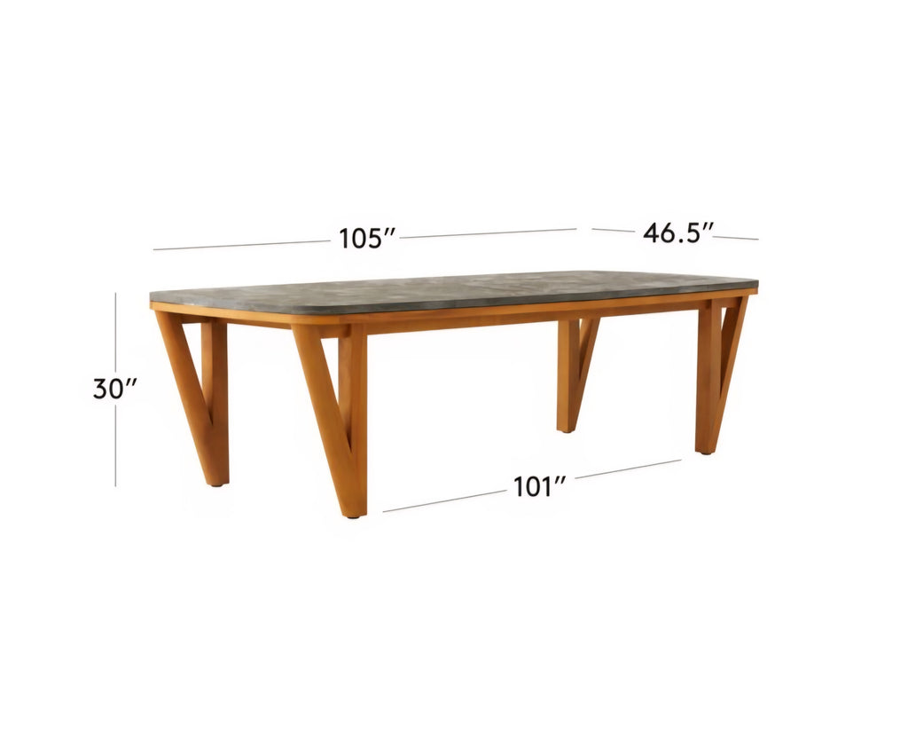 THE ONE × Roc — Bluestone & Teak Dining Table