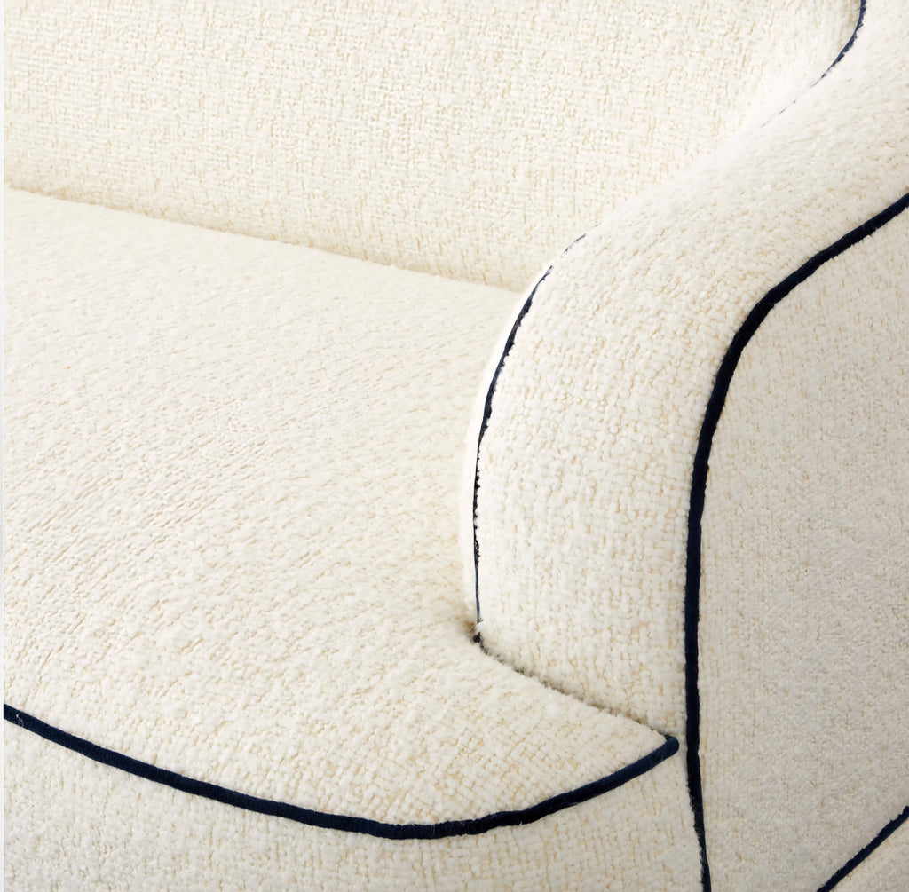 THE ONE × Mylene — Black and White Boucle Curved Sofa
