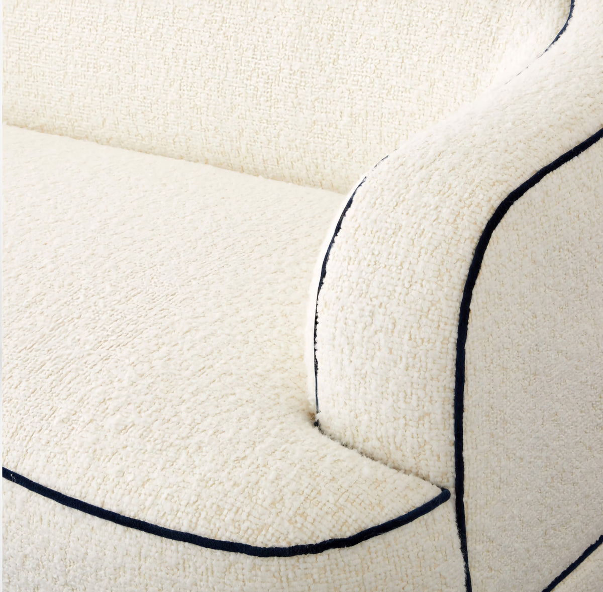 THE ONE × Mylene — Black and White Boucle Curved Sofa
