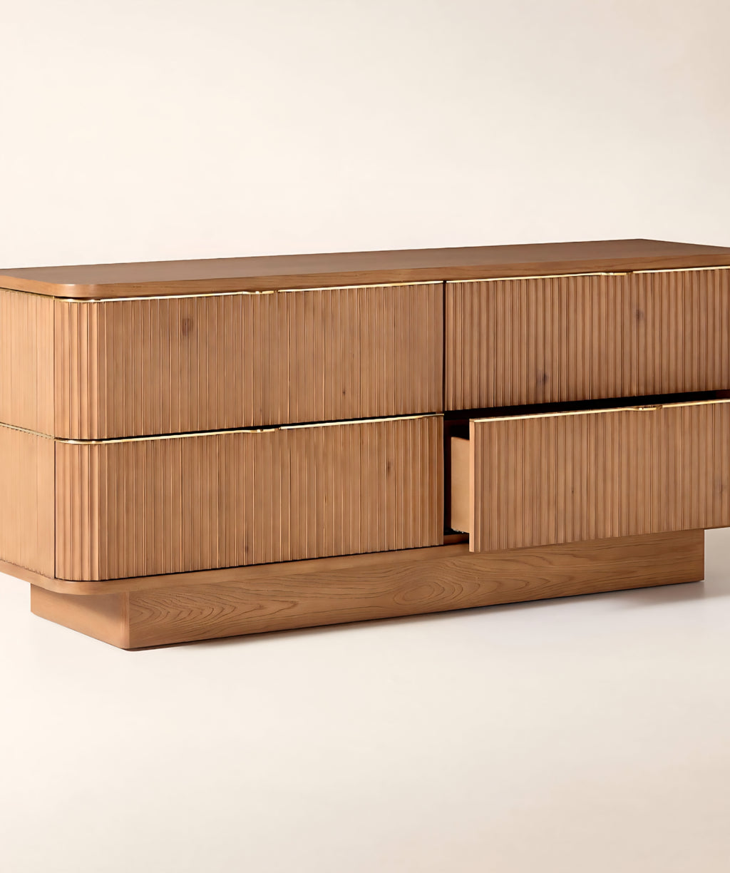 THE ONE × Davison — Fluted Oak 4-Drawer Dresser