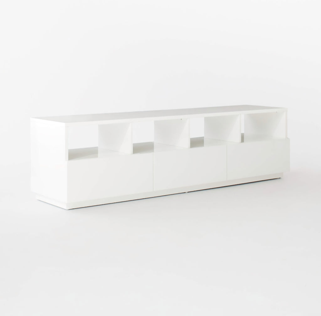 THE ONE × Chill — White High‑Gloss Media Console