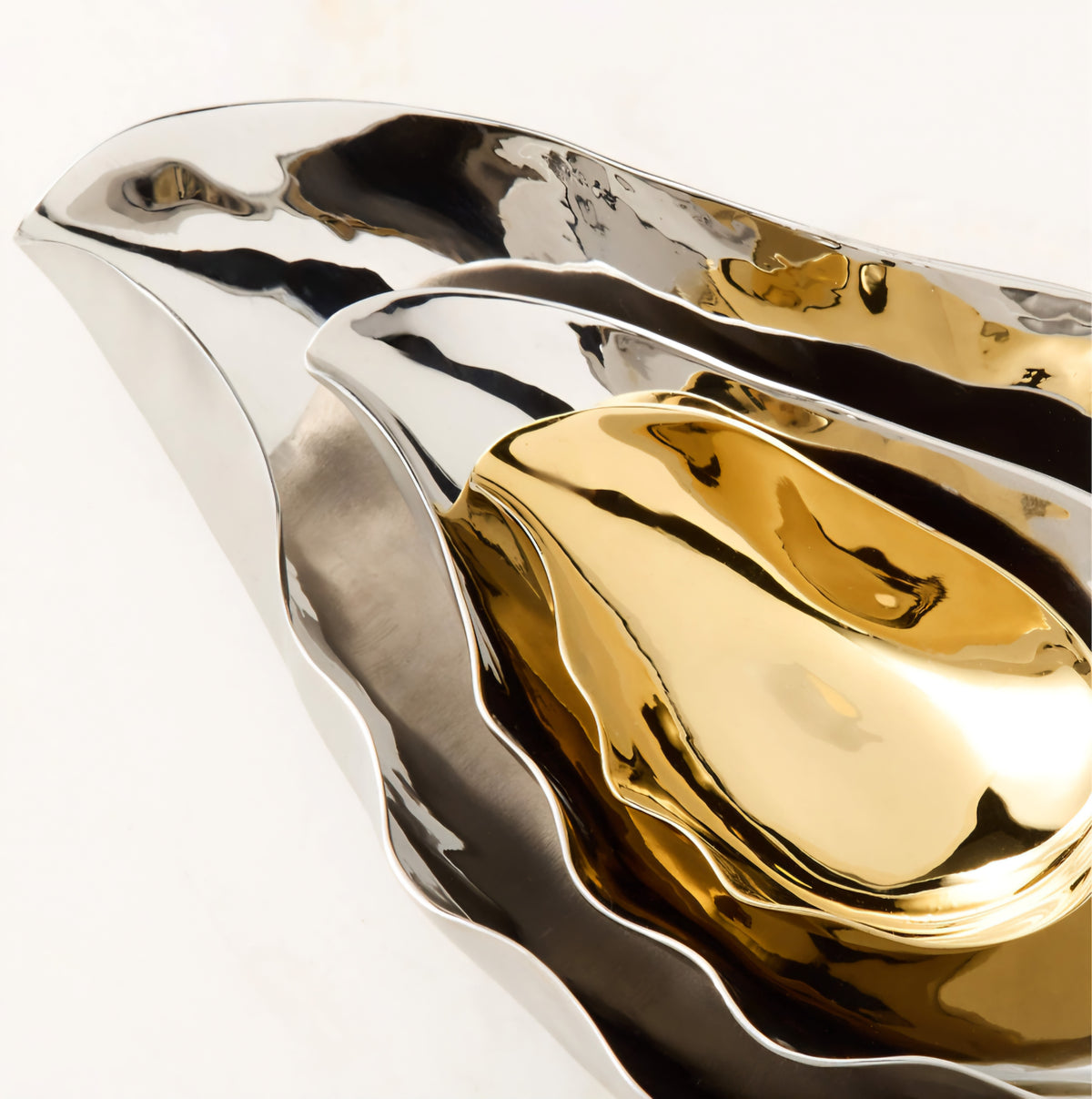 THE ONE × Oyster — Stainless Steel and Brass Pinch Bowl Set