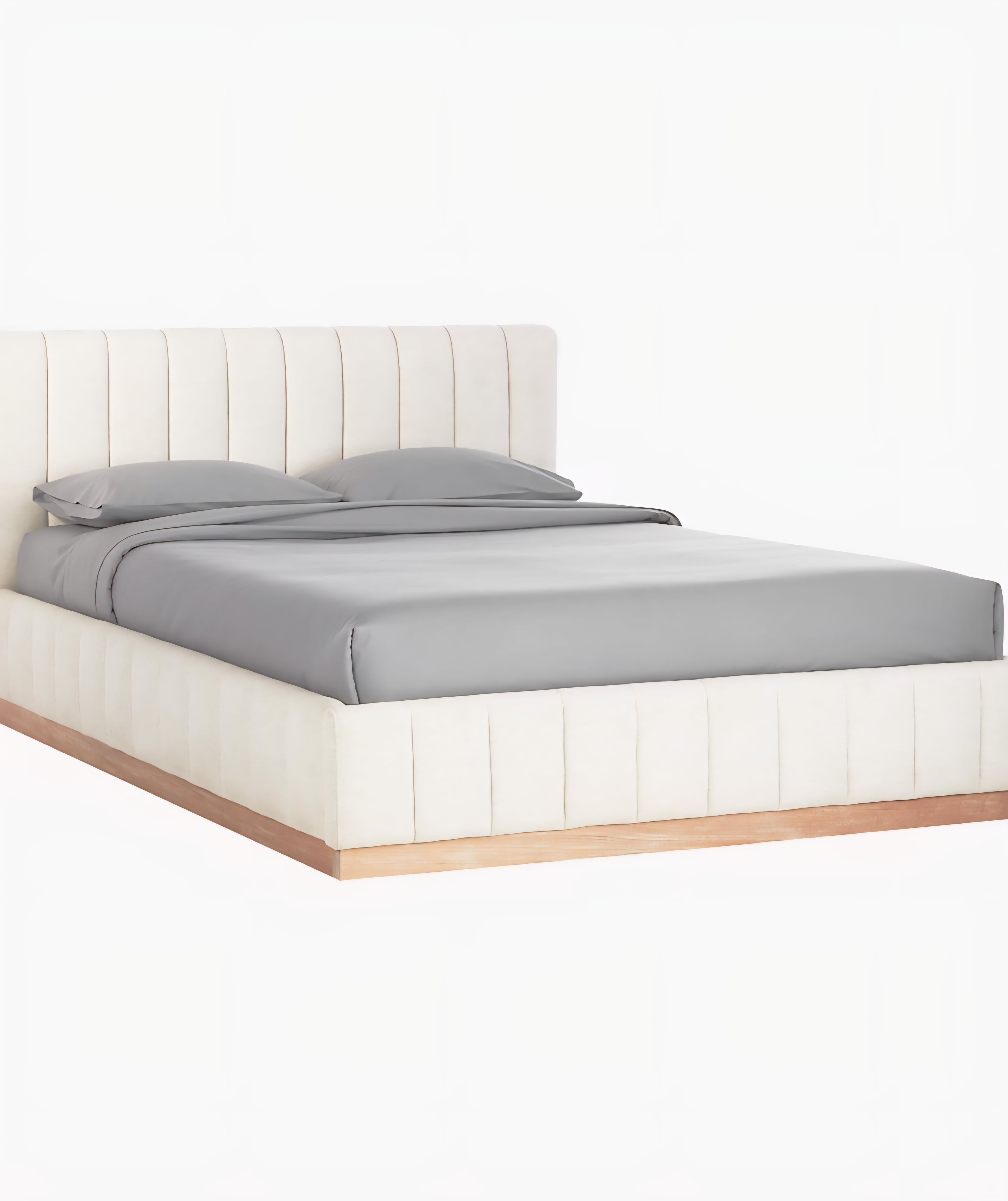 THE ONE × Forte — Channeled White Performance Fabric Upholstered Bed