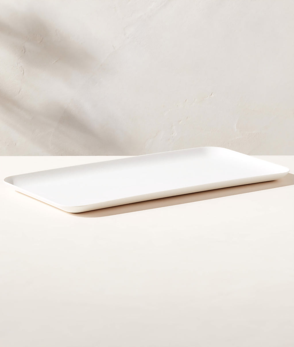 THE ONE × Pebble — Rectangular White Melamine Serving Platter