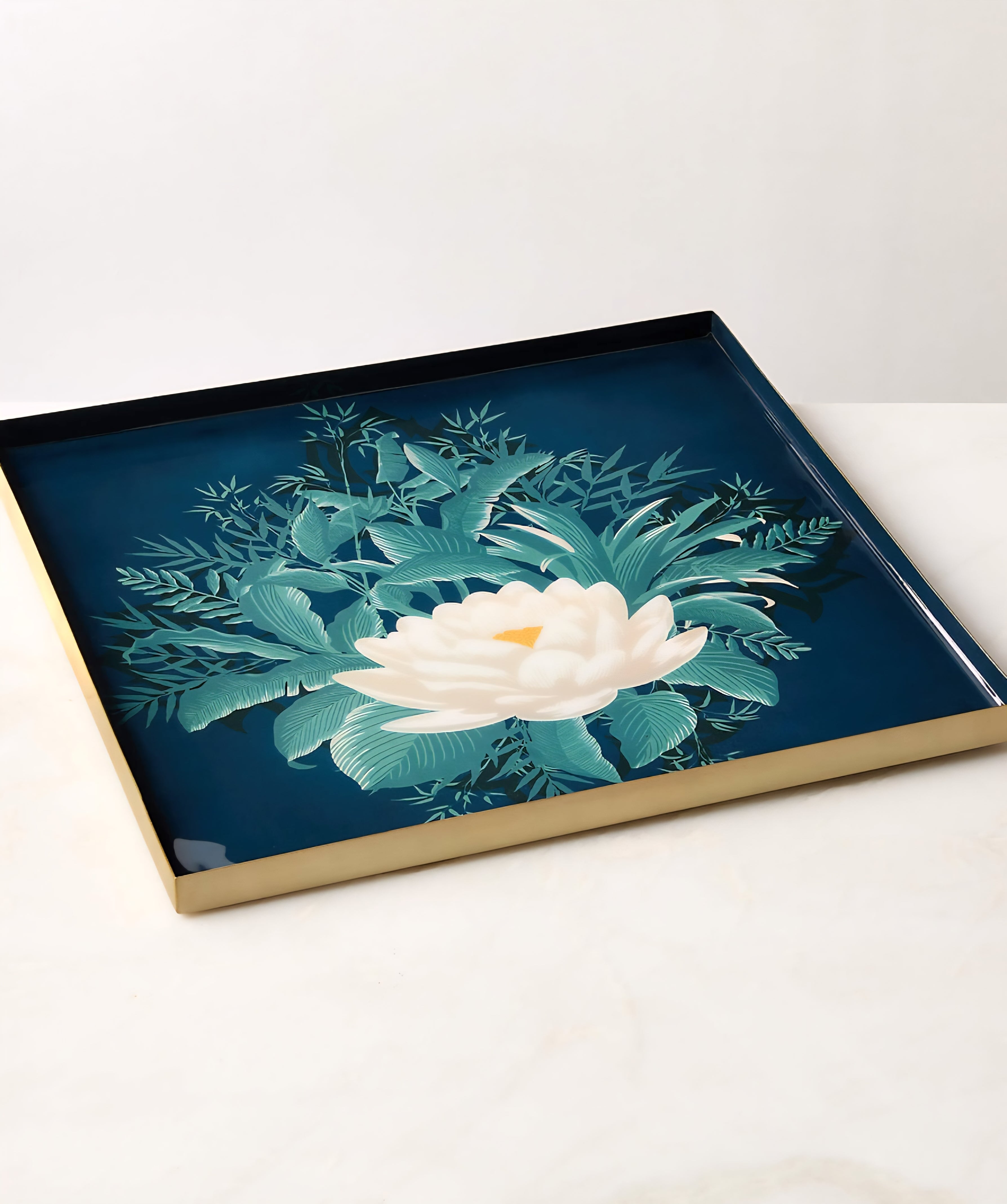 THE ONE × Lotus — Enamel Serving Tray (The White Lotus)