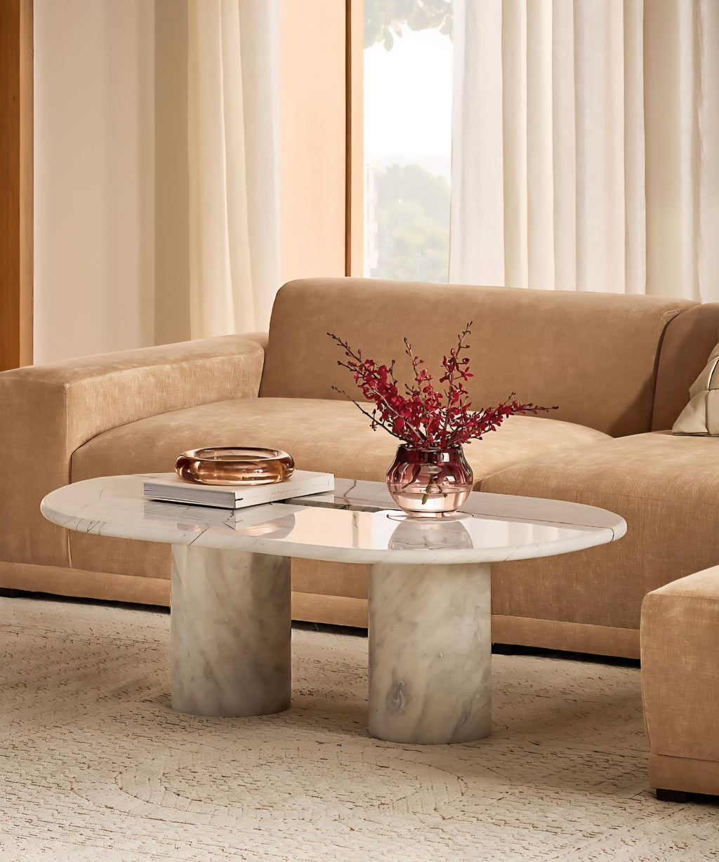 THE ONE × Liguria — Oval Marble Coffee Table