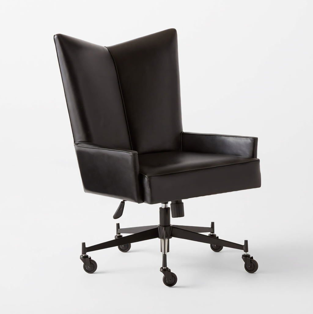 THE ONE × Bowtie — Black Leather Office Chair