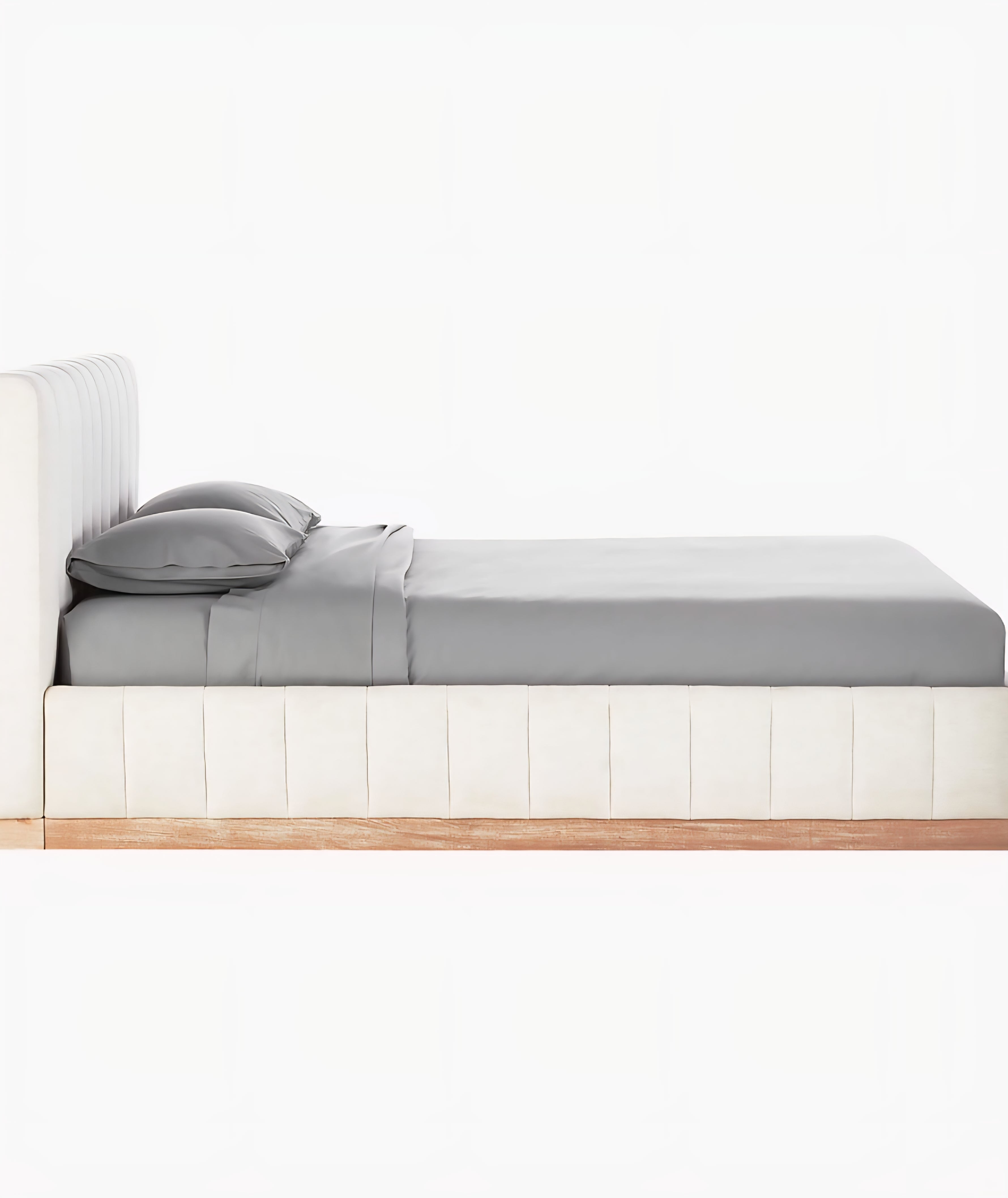THE ONE × Forte — Channeled White Performance Fabric Upholstered Bed
