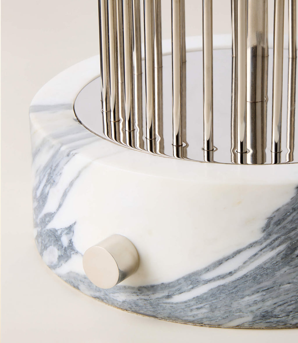 THE ONE × Nagara — Rice Paper Table Lamp with White Marble Base