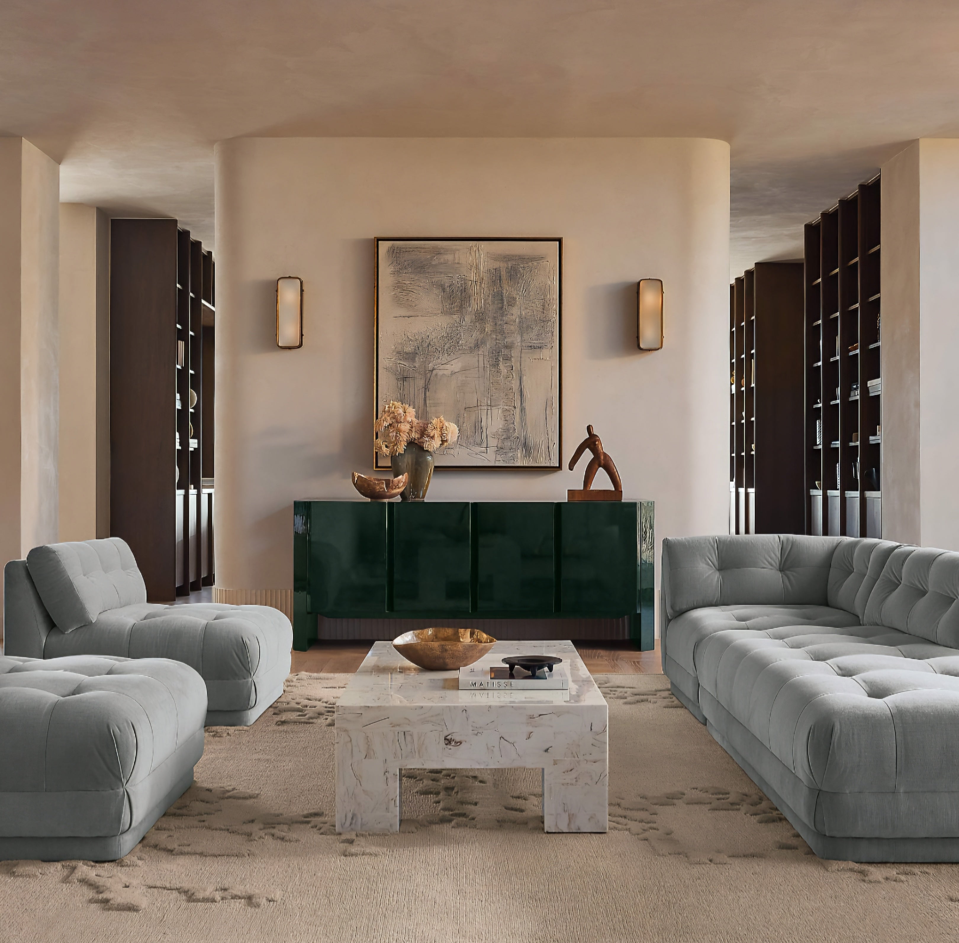 THE ONE × Kirnan — Dark Green High-Gloss Lacquered Credenza