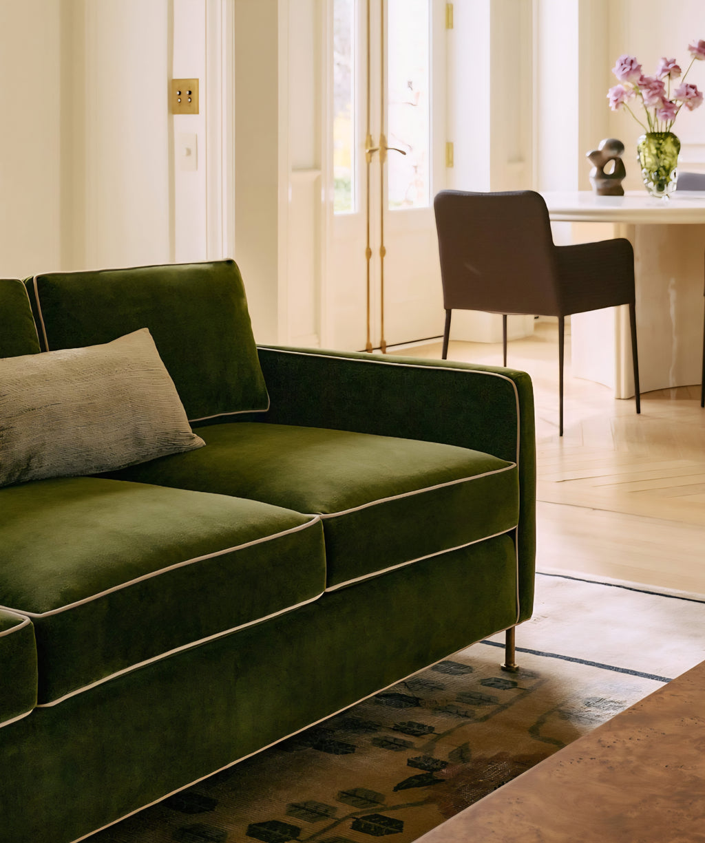 THE ONE × Brett — Jade Green Velvet Sofa