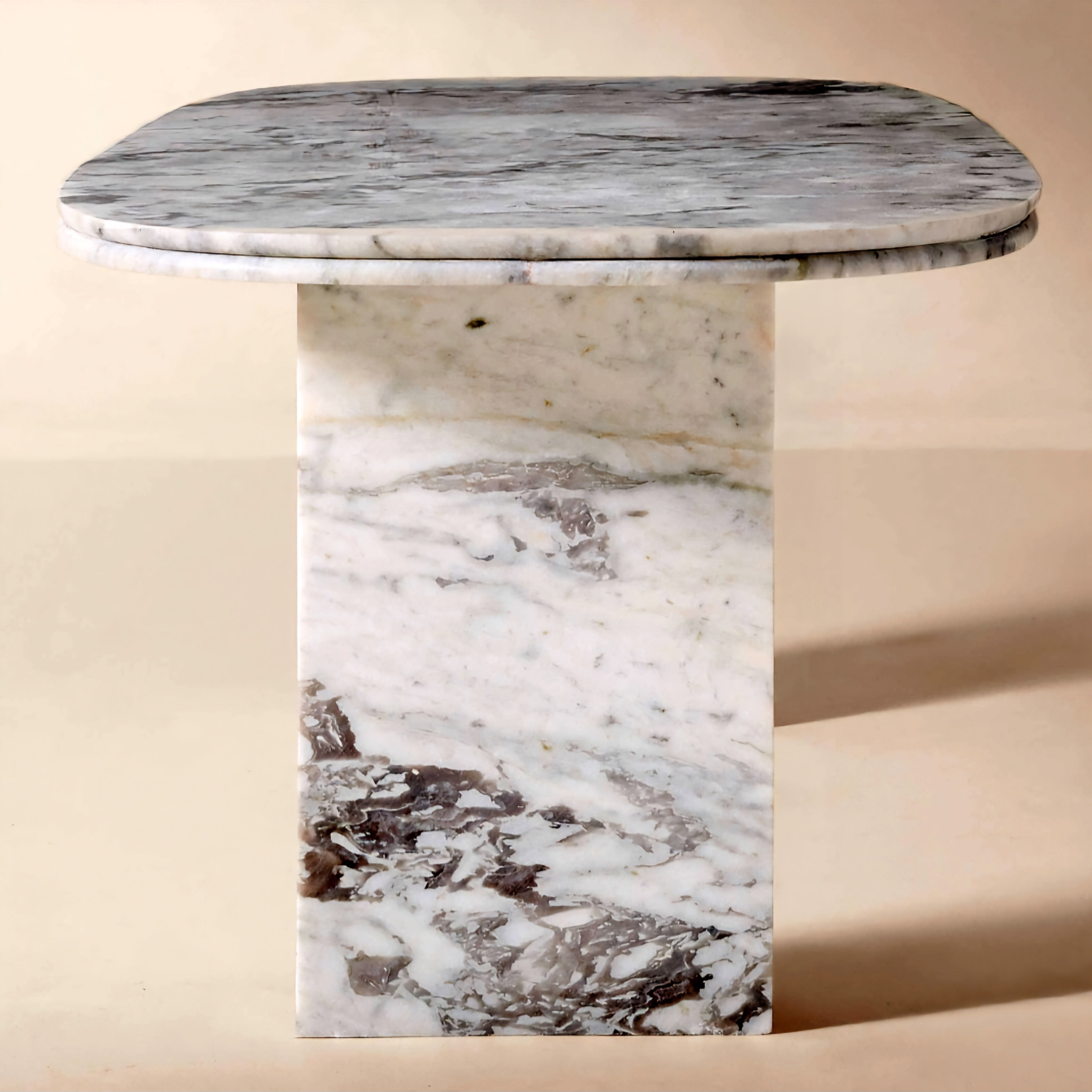 THE ONE × Vendome — Oval White Marble Dining Table