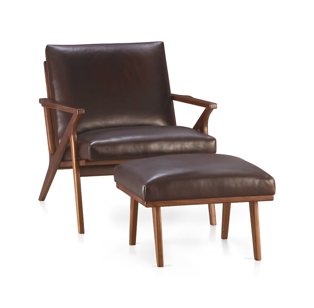 THE ONE × Cavett — Wood and Leather Accent Chair