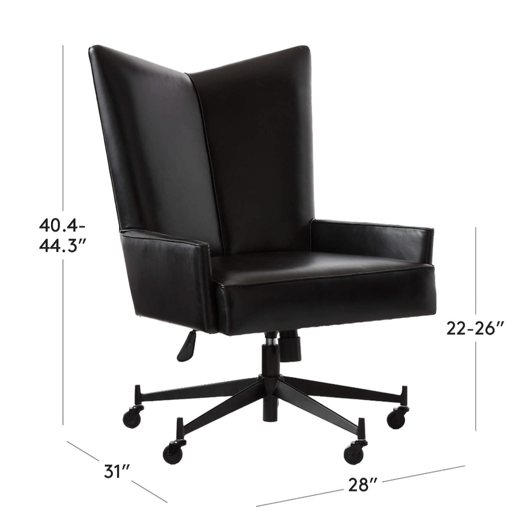THE ONE × Bowtie — Black Leather Office Chair