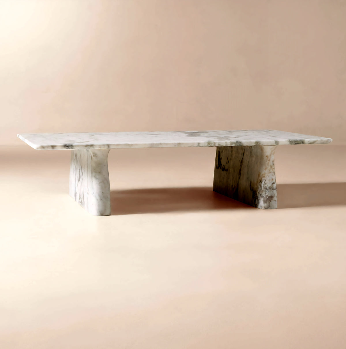 THE ONE × Almera — White Marble Coffee Table (66")