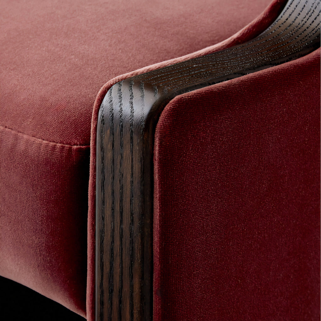 THE ONE × Chester — Rose Velvet Barrel Dining Chair