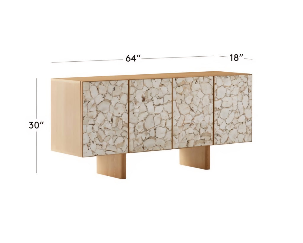 THE ONE × Lina — Stone and White Oak Credenza